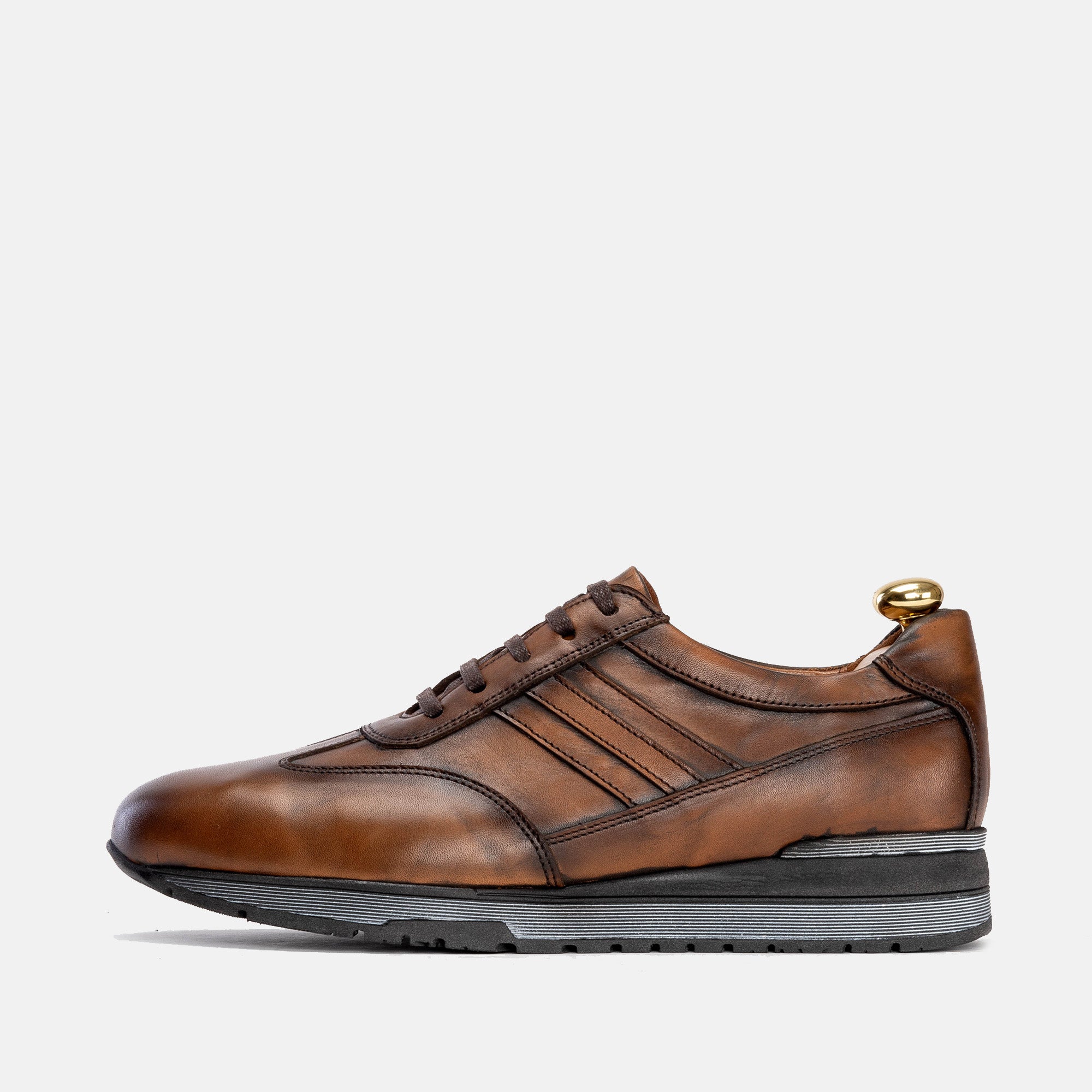Volzak 5152 Vintage Brown Leather Sneakers