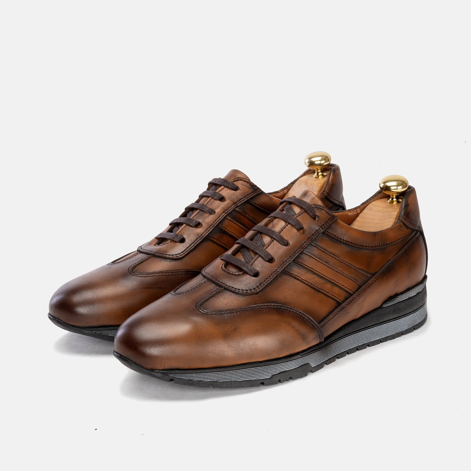 Volzak 5152 Vintage Brown Leather Sneakers