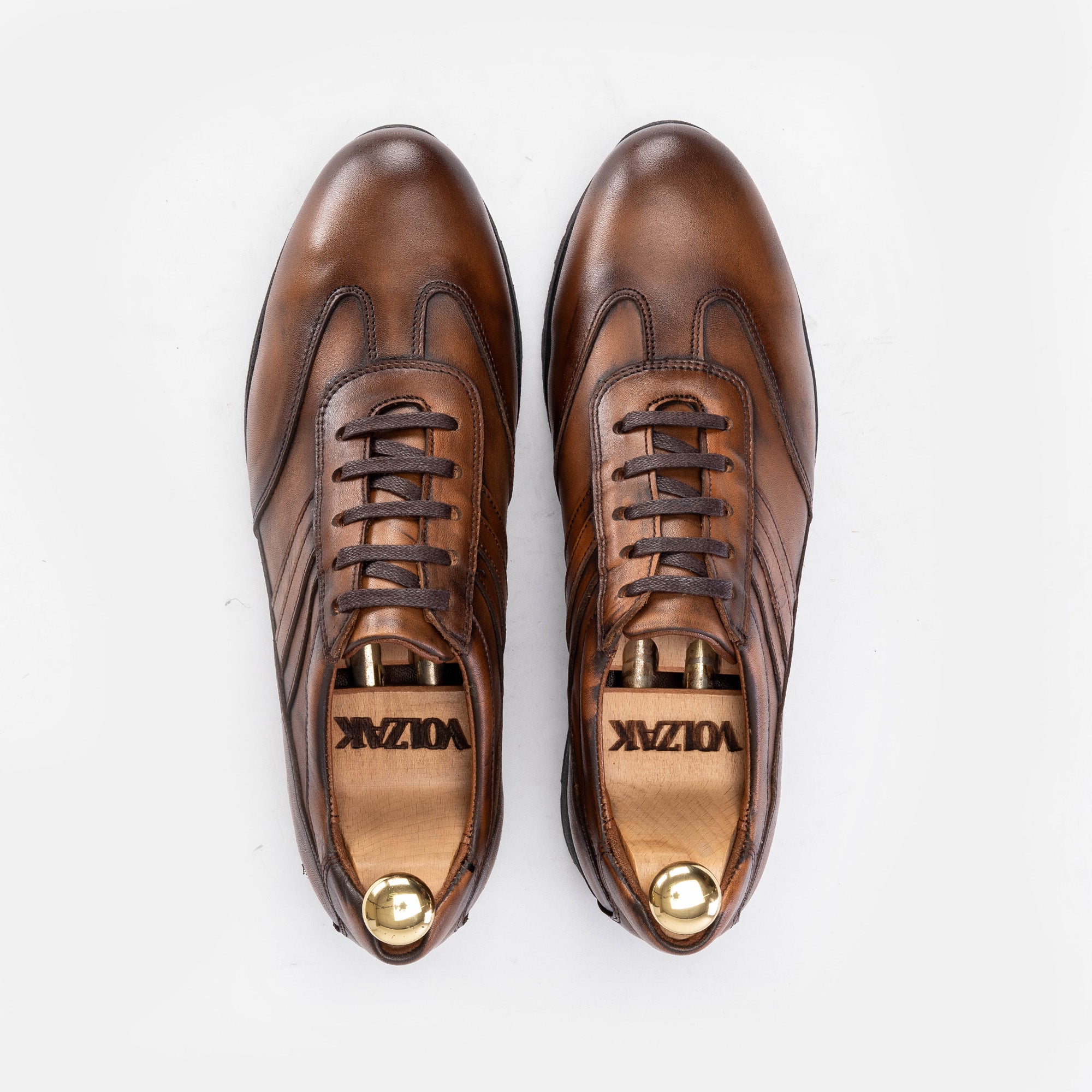 Volzak 5152 Vintage Brown Leather Sneakers