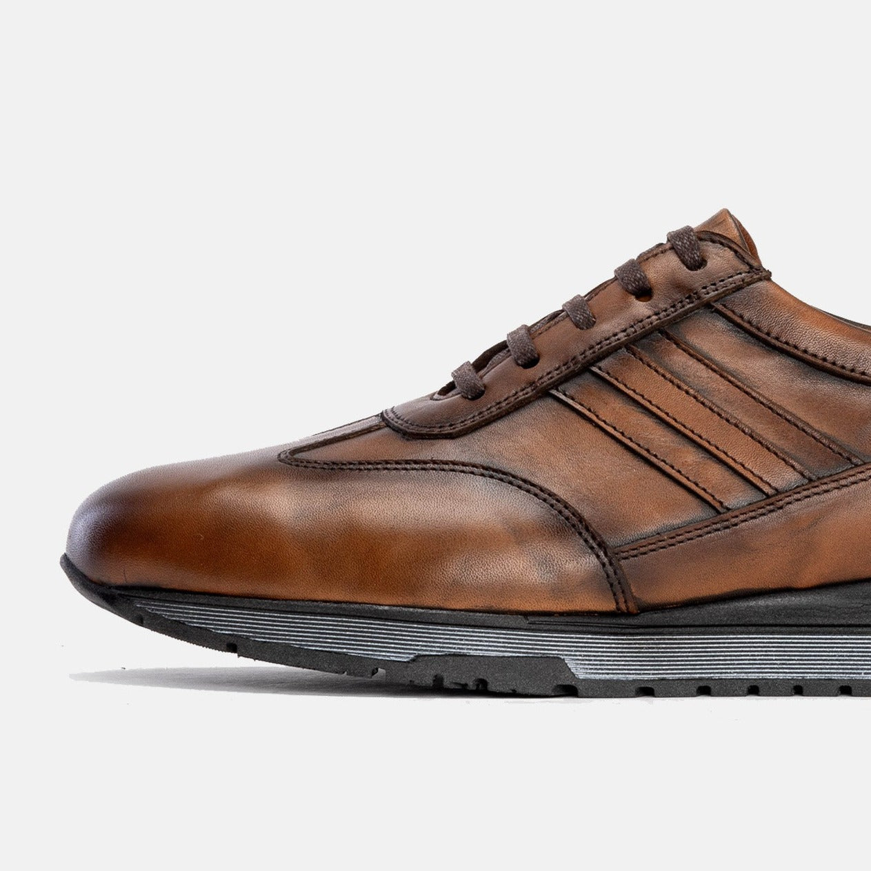 Volzak 5152 Vintage Brown Leather Sneakers