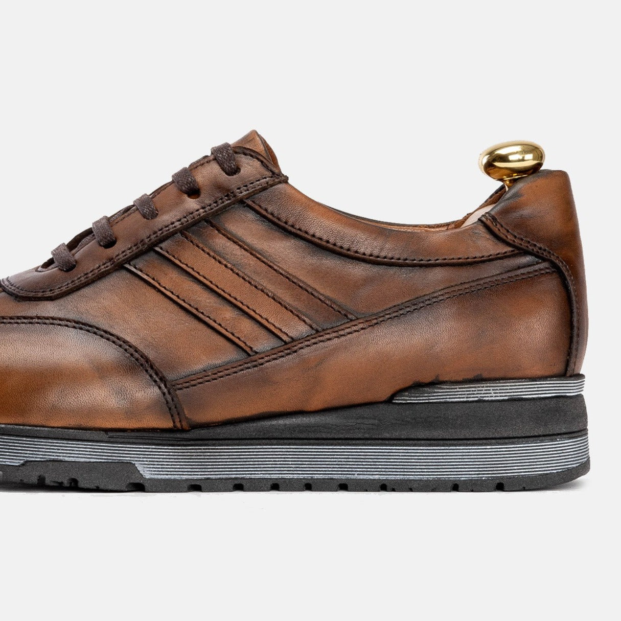 Volzak 5152 Vintage Brown Leather Sneakers