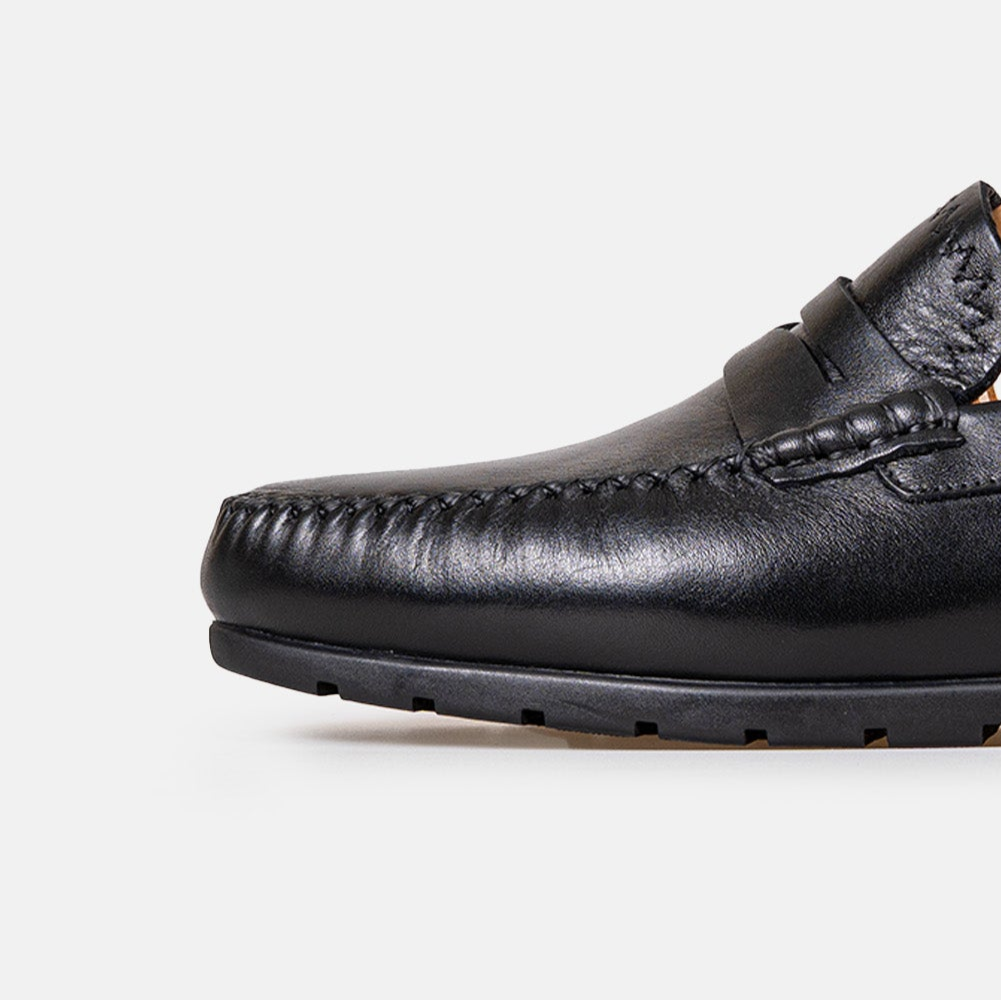 Volzak 0100 Black Leather Moccasin