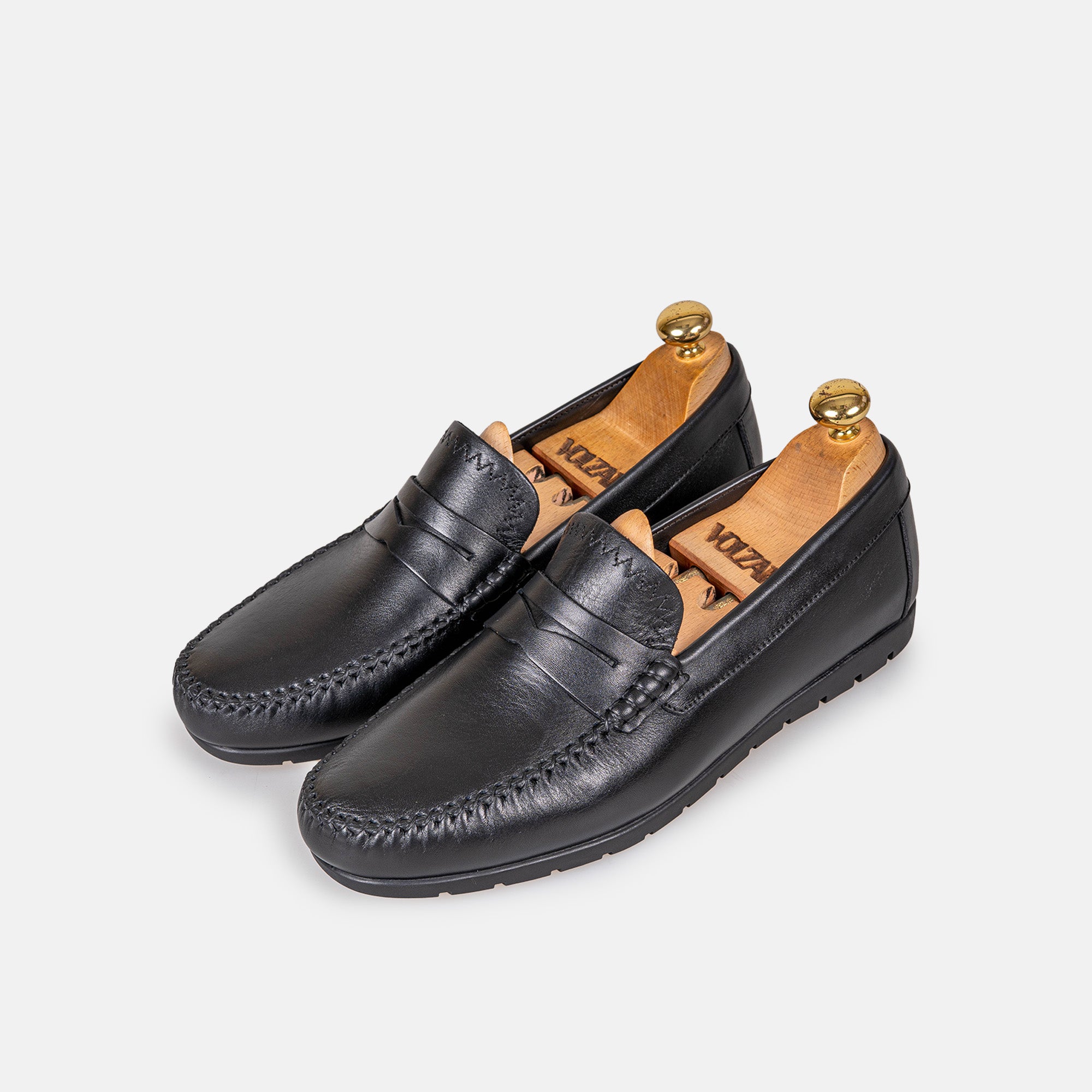 Volzak 0100 Black Leather Moccasin