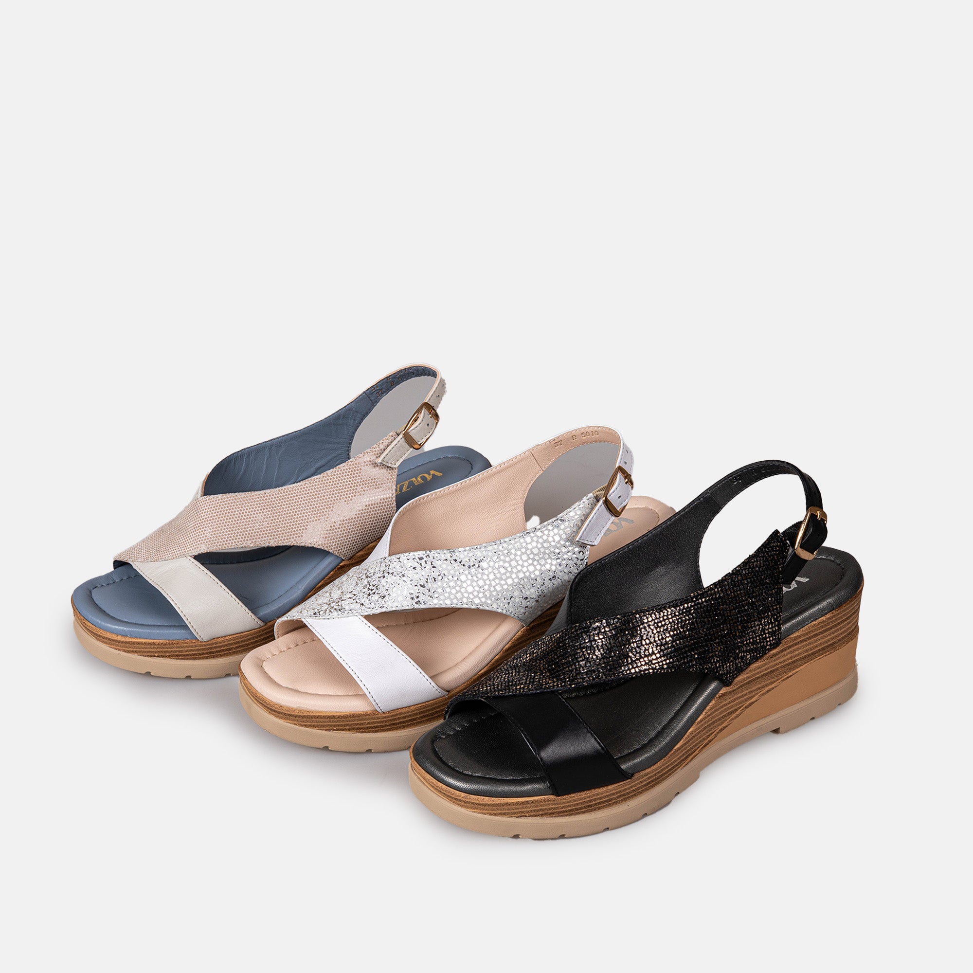 Volzak 5014 Black Leather Sandal
