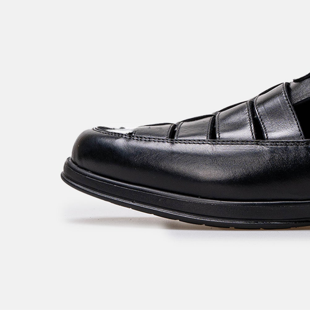 Volzak 5422 Black Leather Sandal