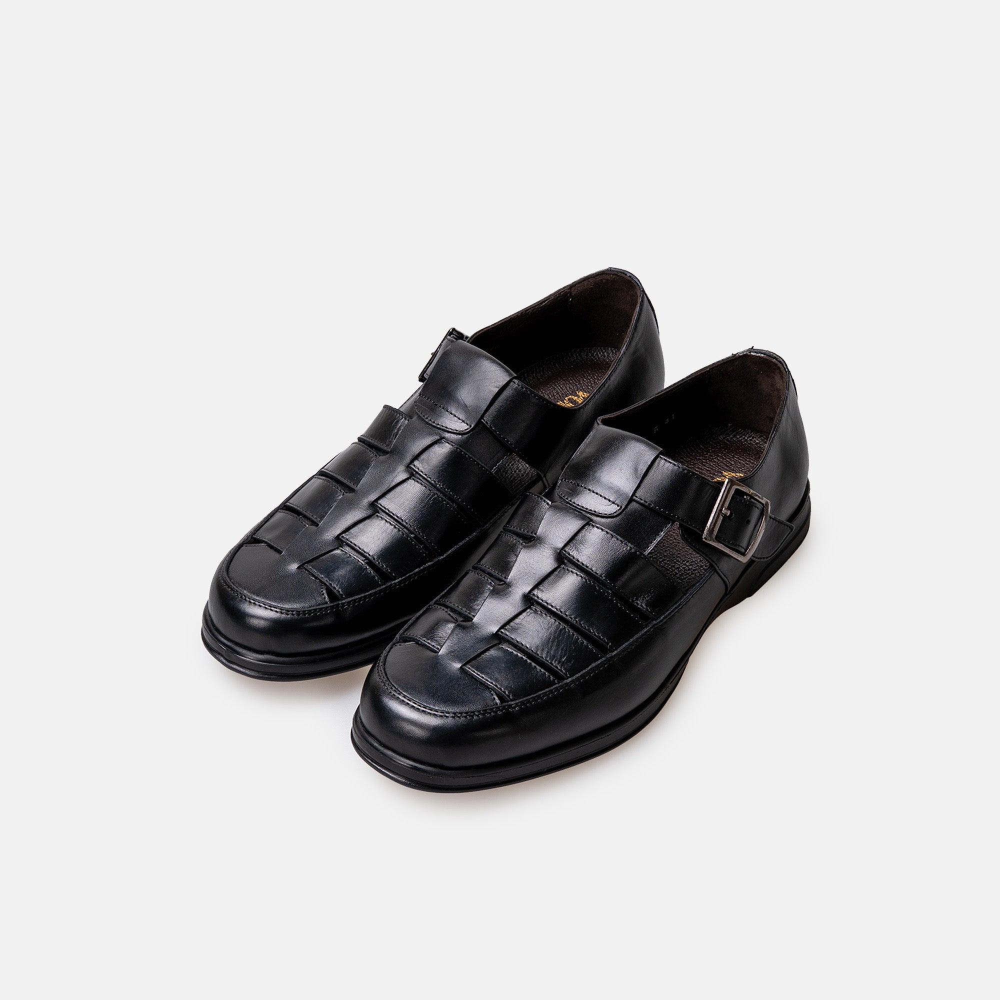 Volzak 5422 Black Leather Sandal