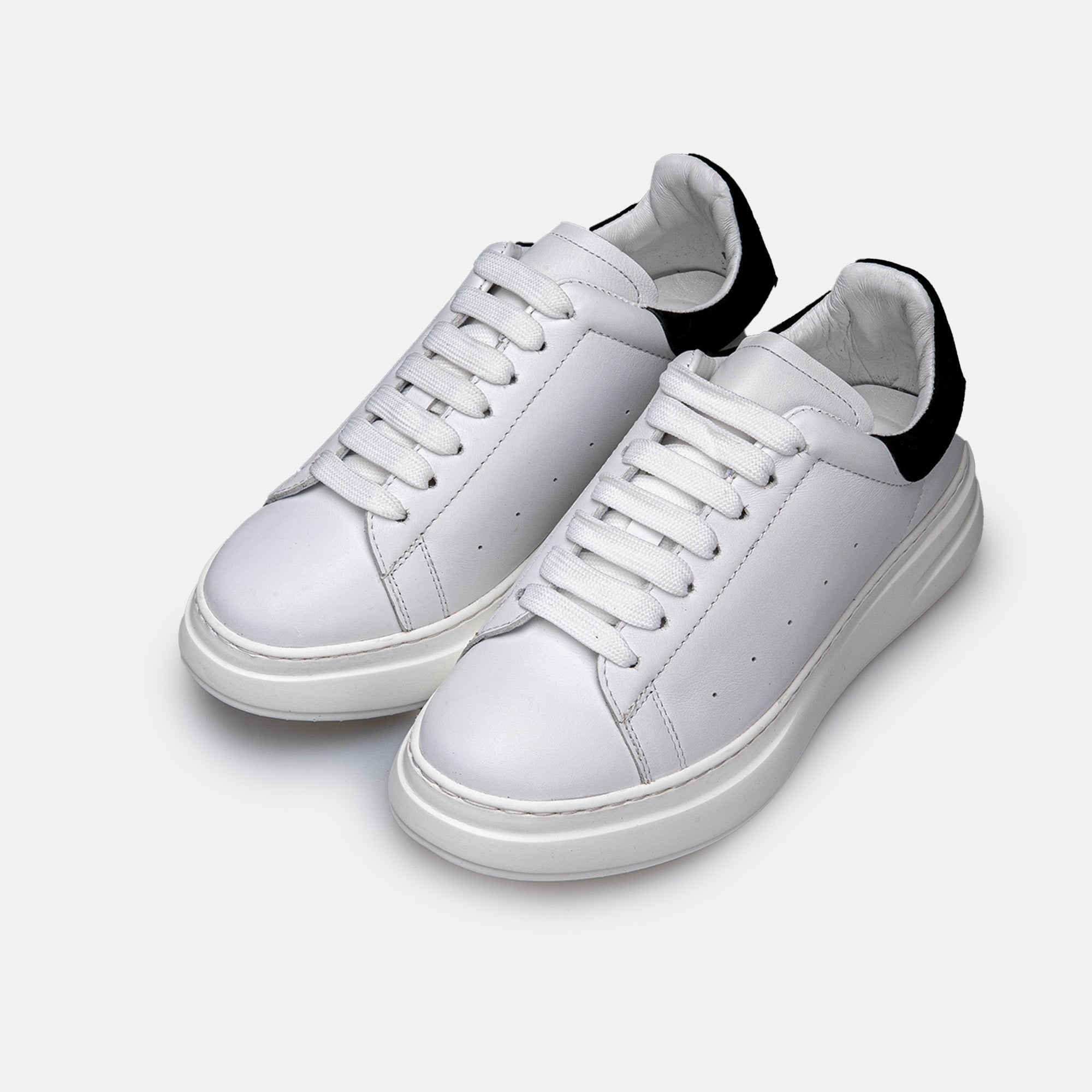 Volzak 3001 Basket en cuir Blanc Noir