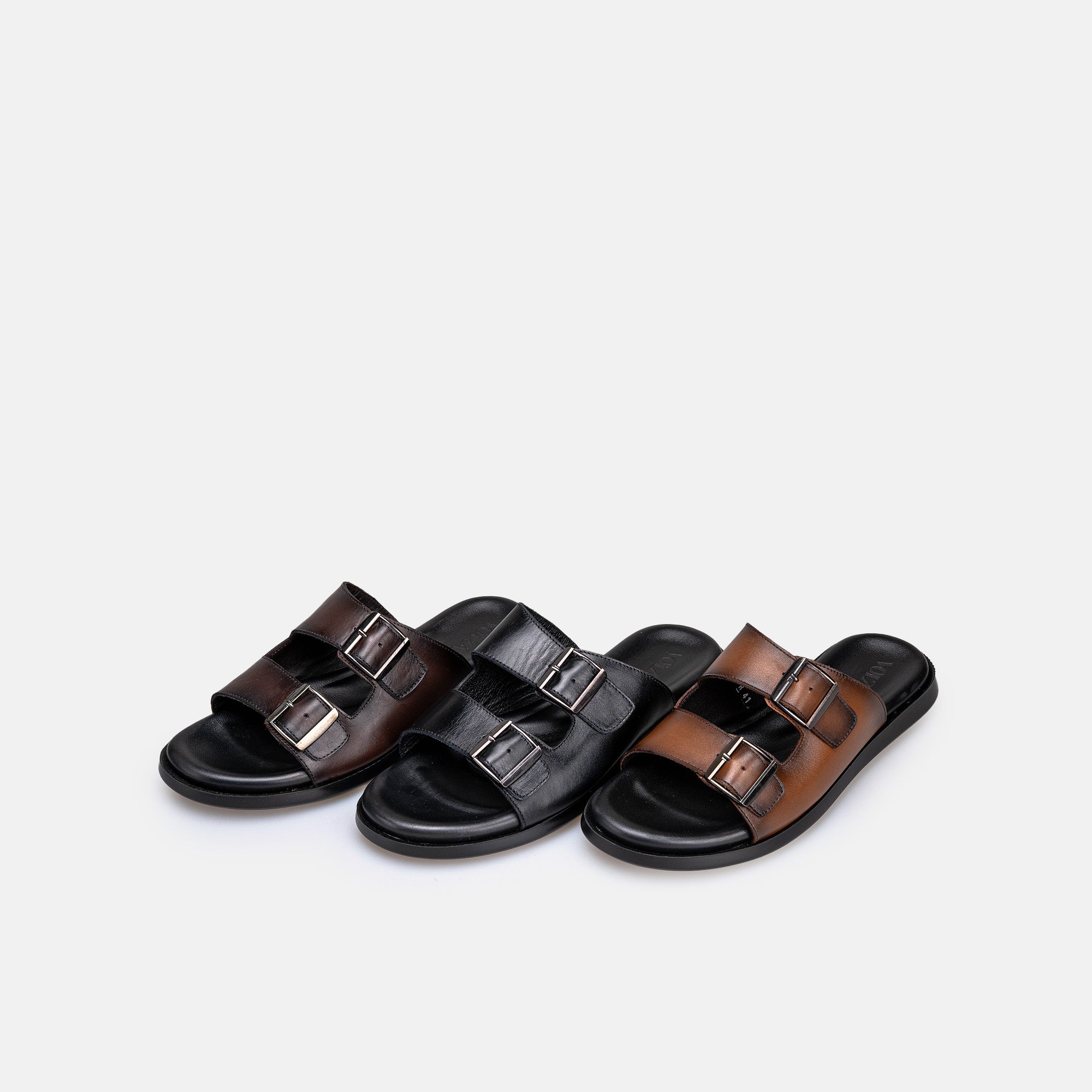 Volzak 5426 Sandale en cuir Marron vintage