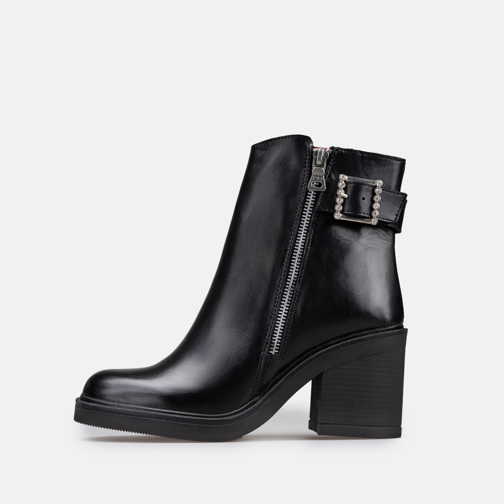 Volzak 9919 s Black Leather Ankle Boot