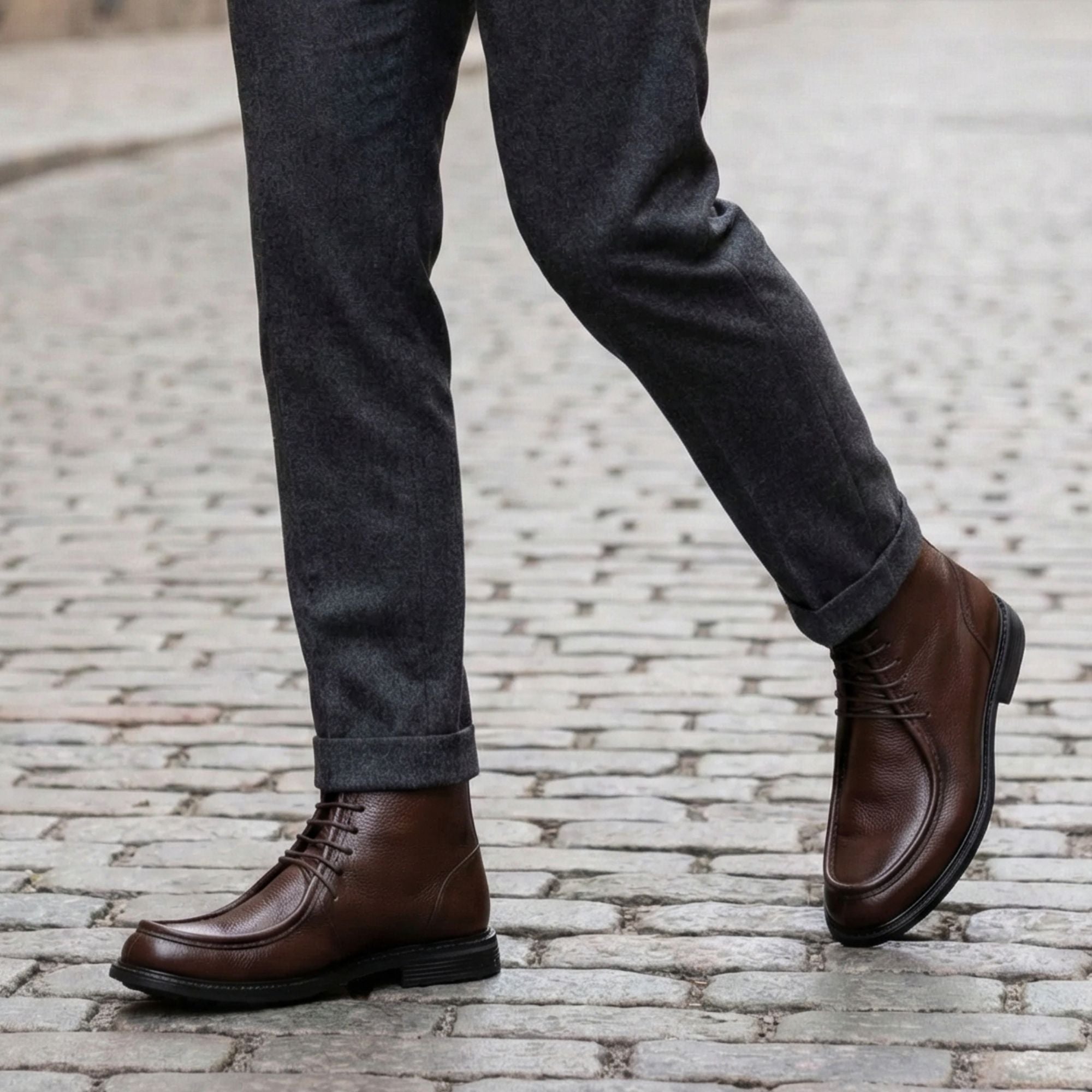 Volzak 5515 Bottine en cuir Marron Grainé