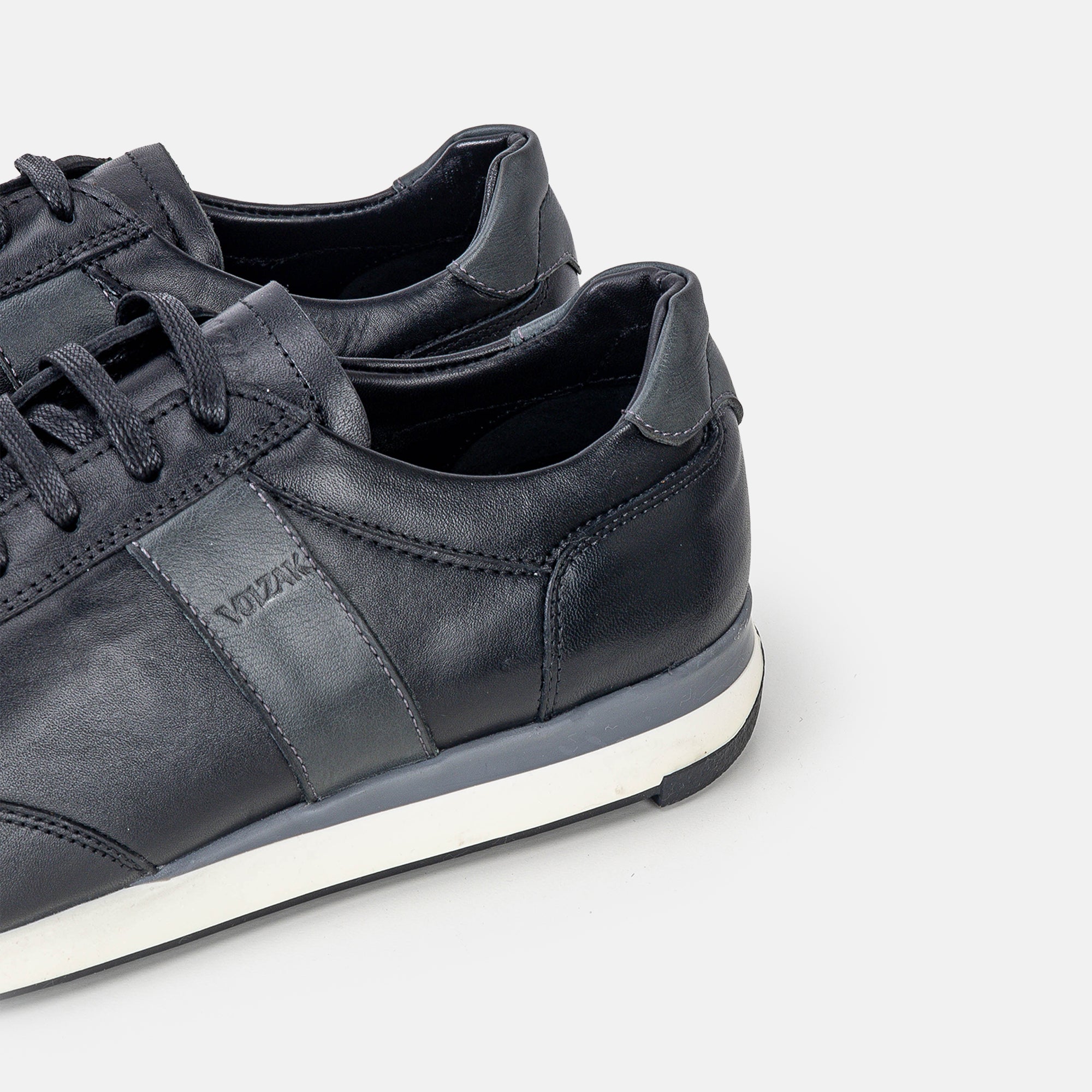 Volzak 6048 Leather Sneakers Black Grey