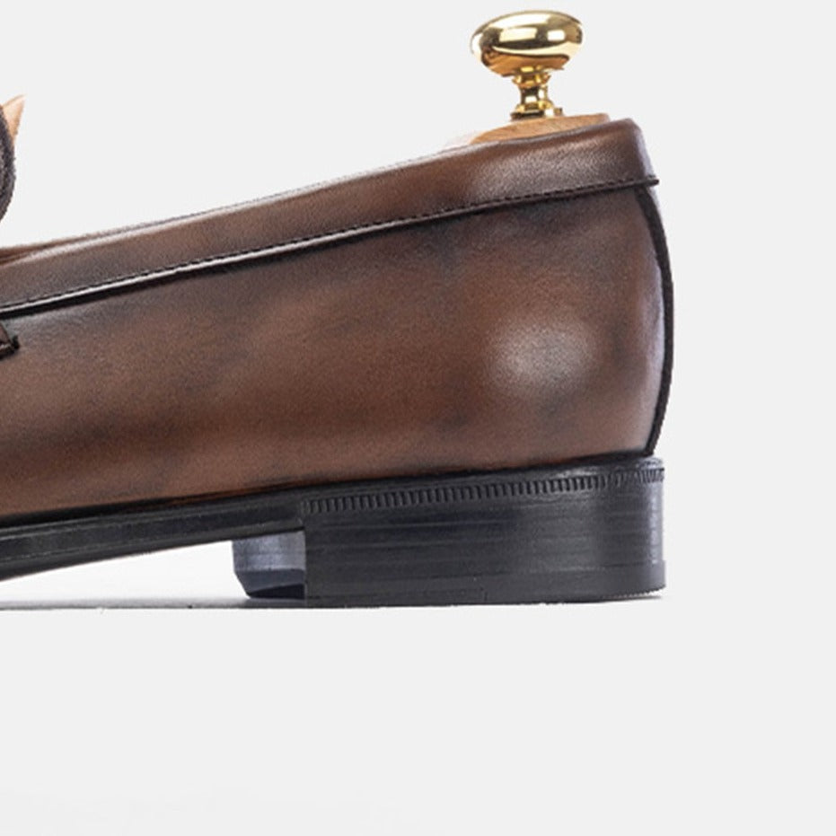 Volzak 5157 Vintage Brown Leather Penny Loafer