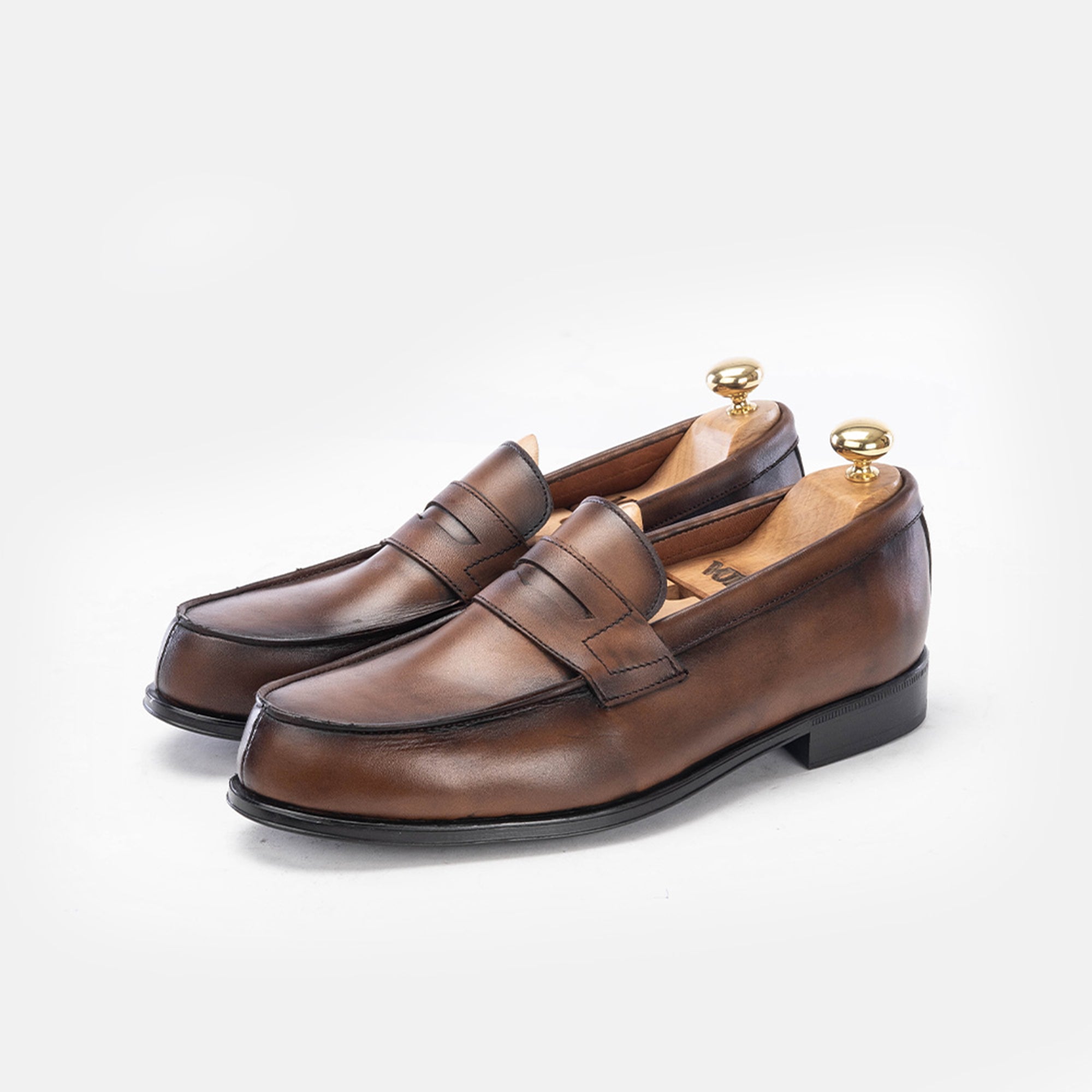 Volzak 5157 Vintage Brown Leather Penny Loafer
