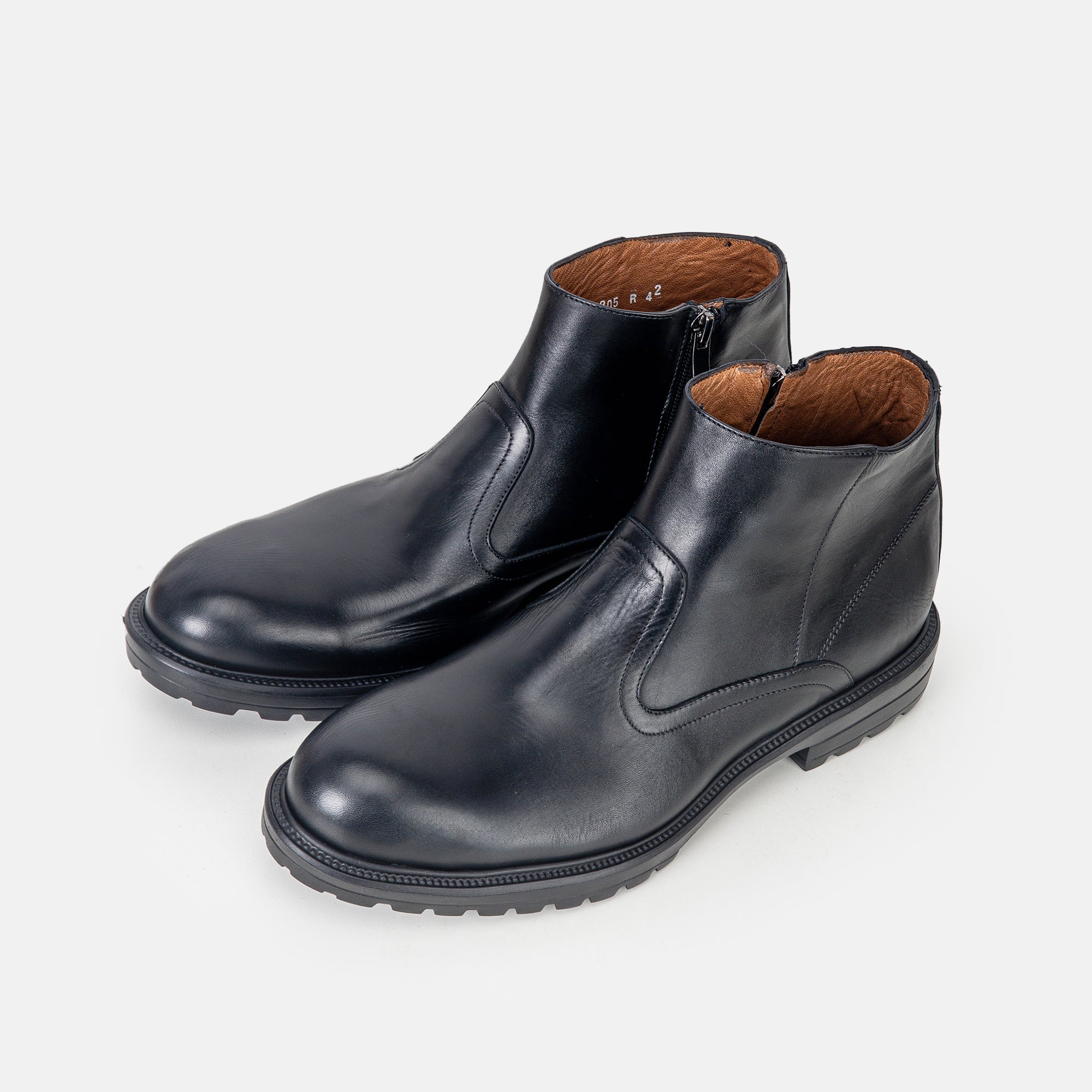 Volzak 5305 Black Leather Ankle Boot