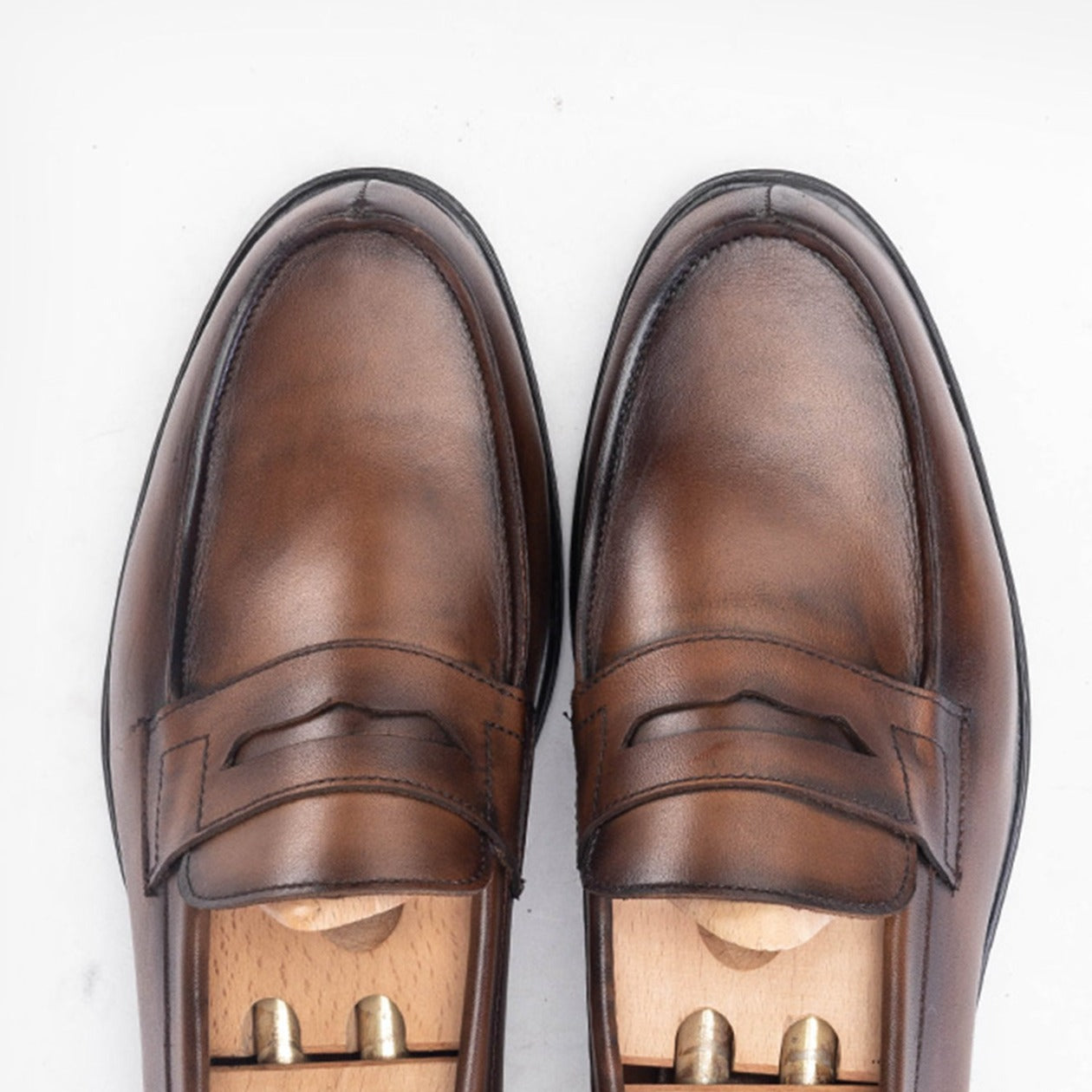 Volzak 5157 Vintage Brown Leather Penny Loafer