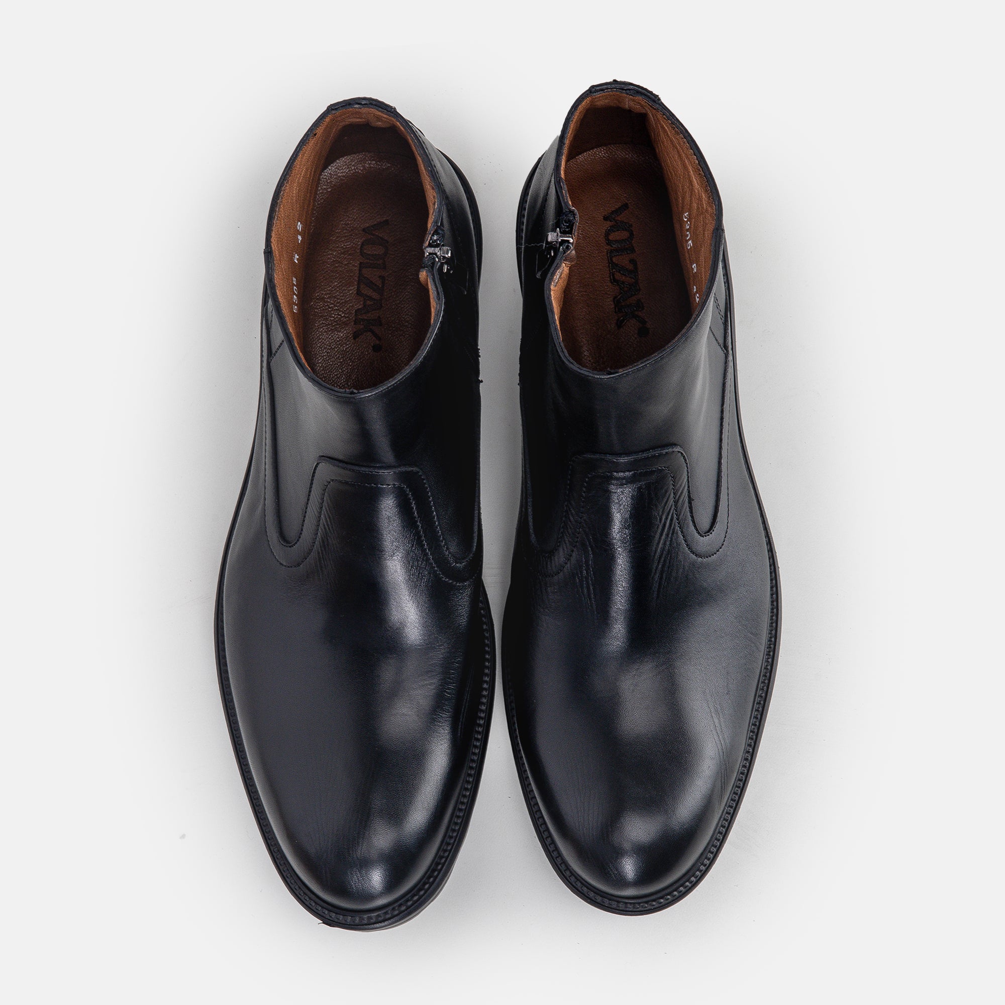 Volzak 5305 Black Leather Ankle Boot