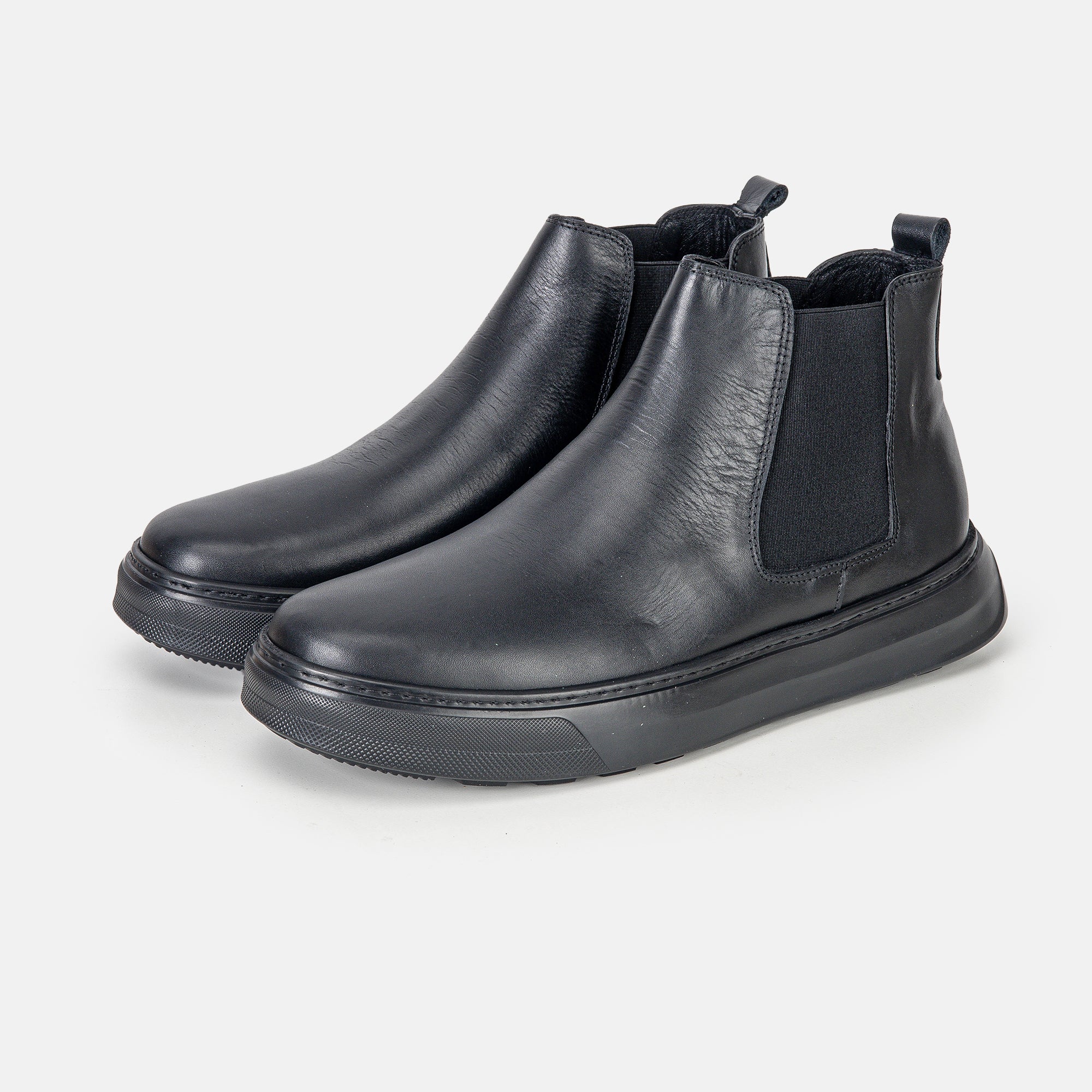 Volzak 2187 Black Leather Ankle Boot