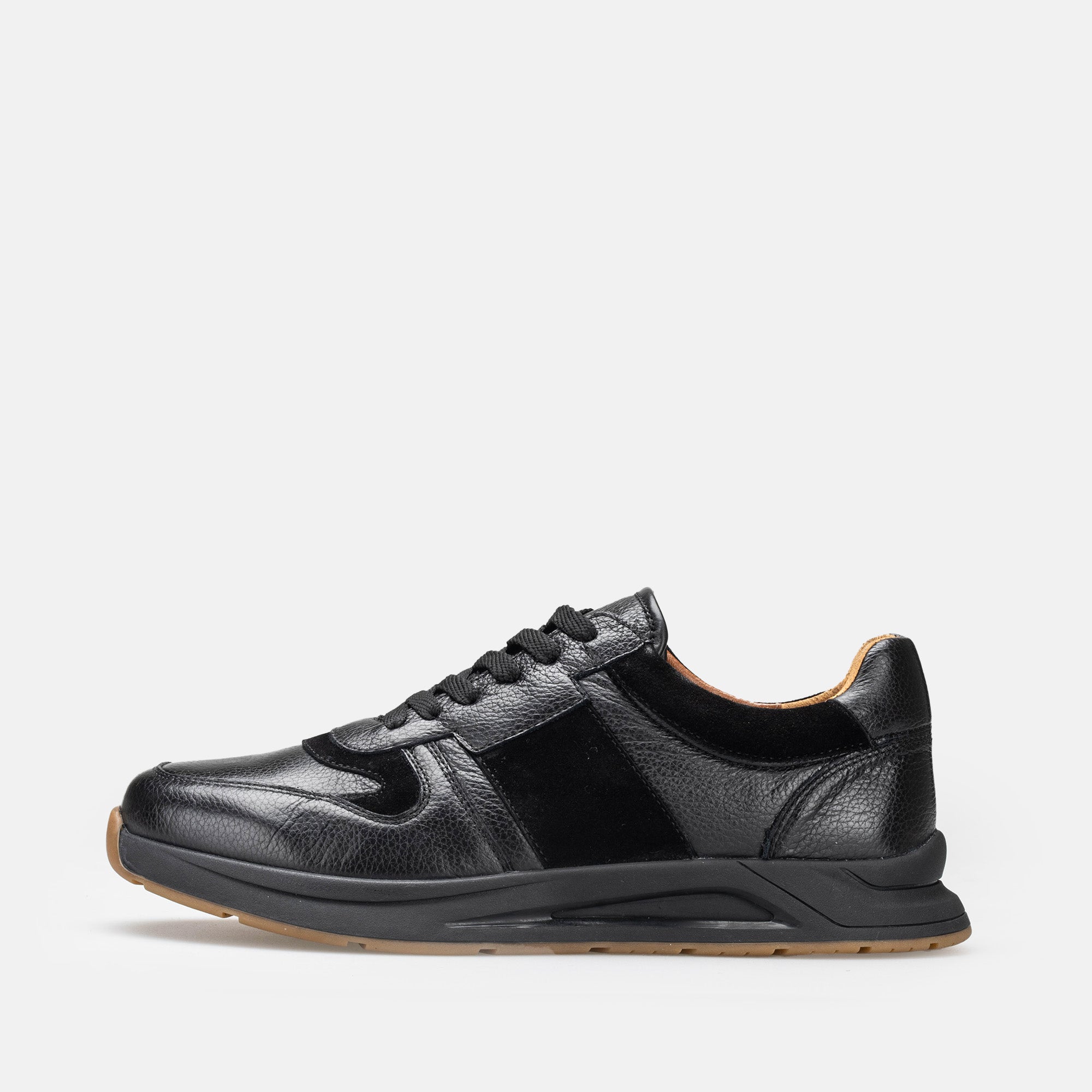 Volzak 3038 Black Leather Sneakers