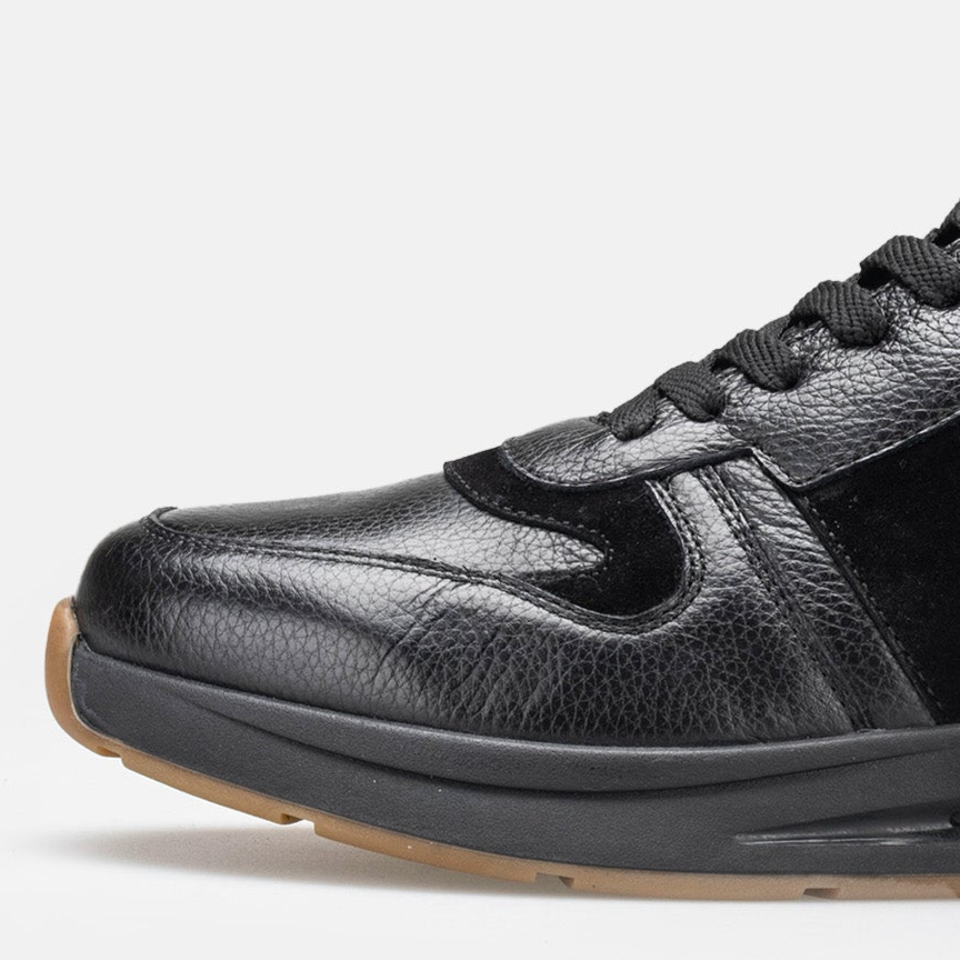 Volzak 3038 Black Leather Sneakers