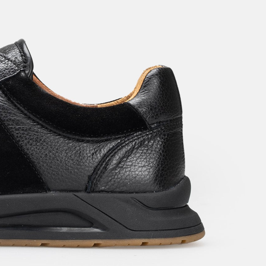 Volzak 3038 Black Leather Sneakers