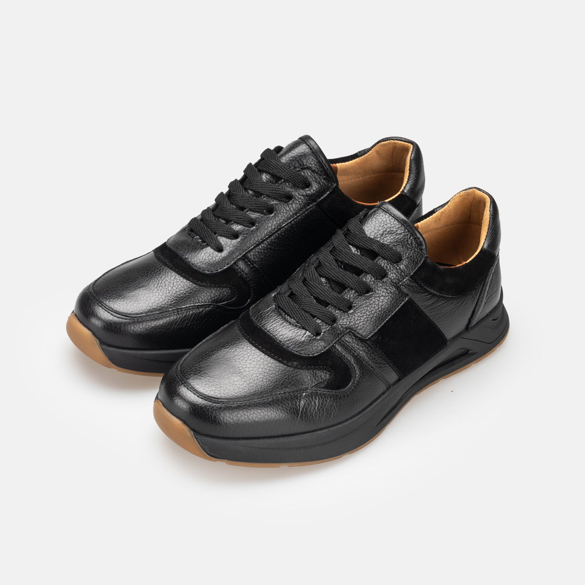 Volzak 3038 Black Leather Sneakers