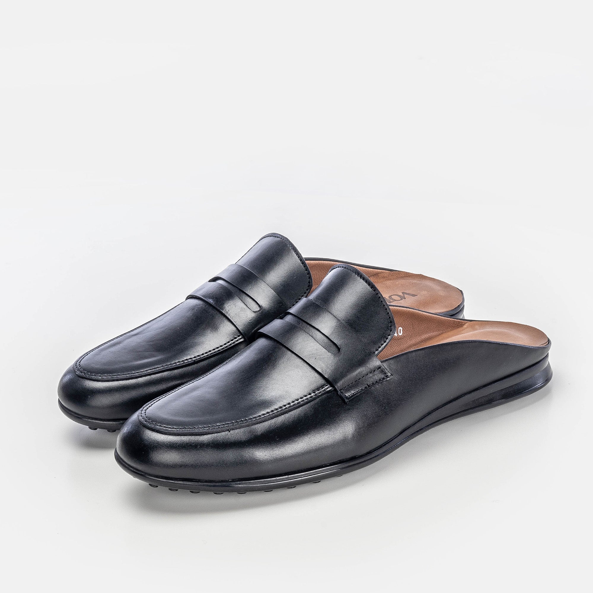 Volzak 5172 Black Leather Mule