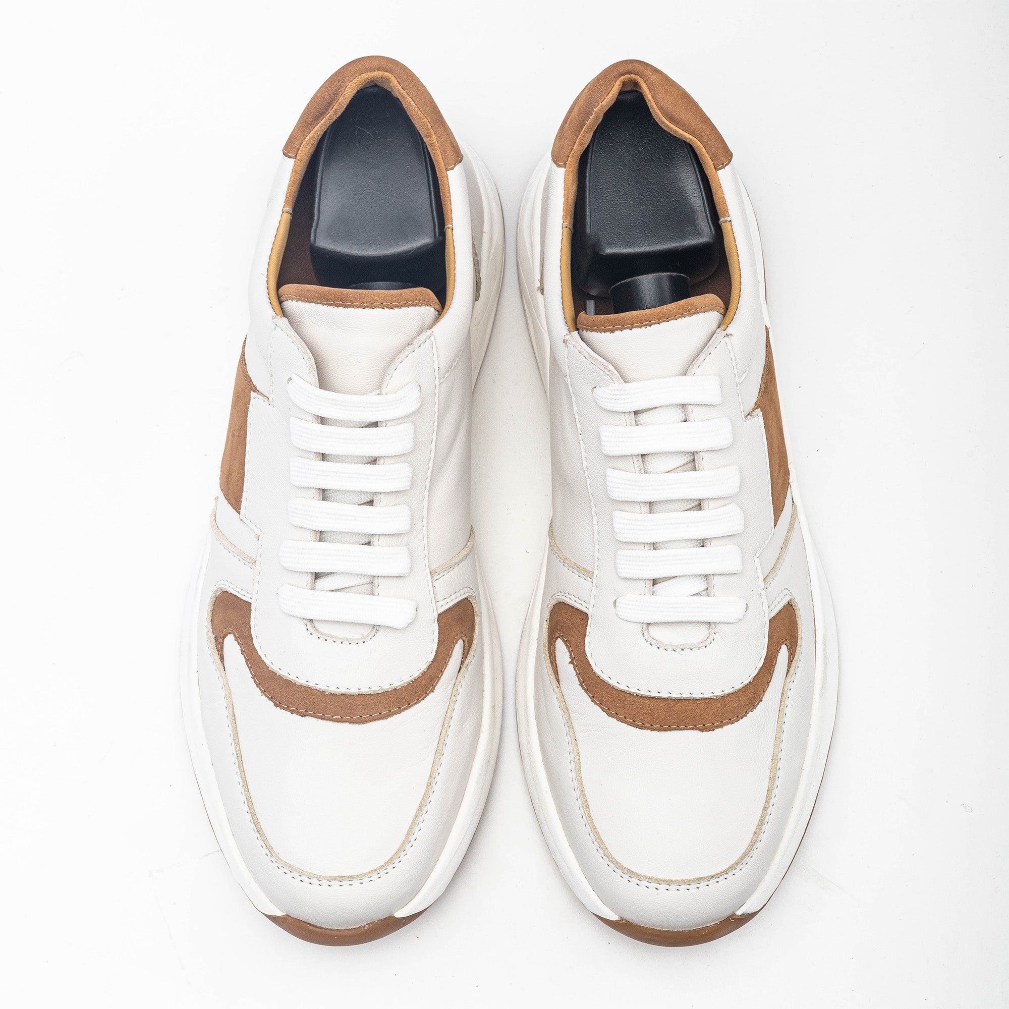 Volzak 3038 Leather Sneakers White Camel