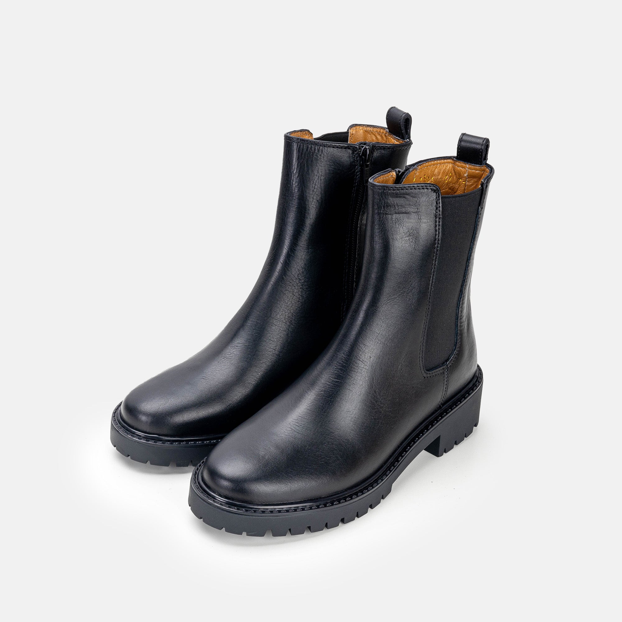 Volzak 7301 Black Leather Ankle Boot