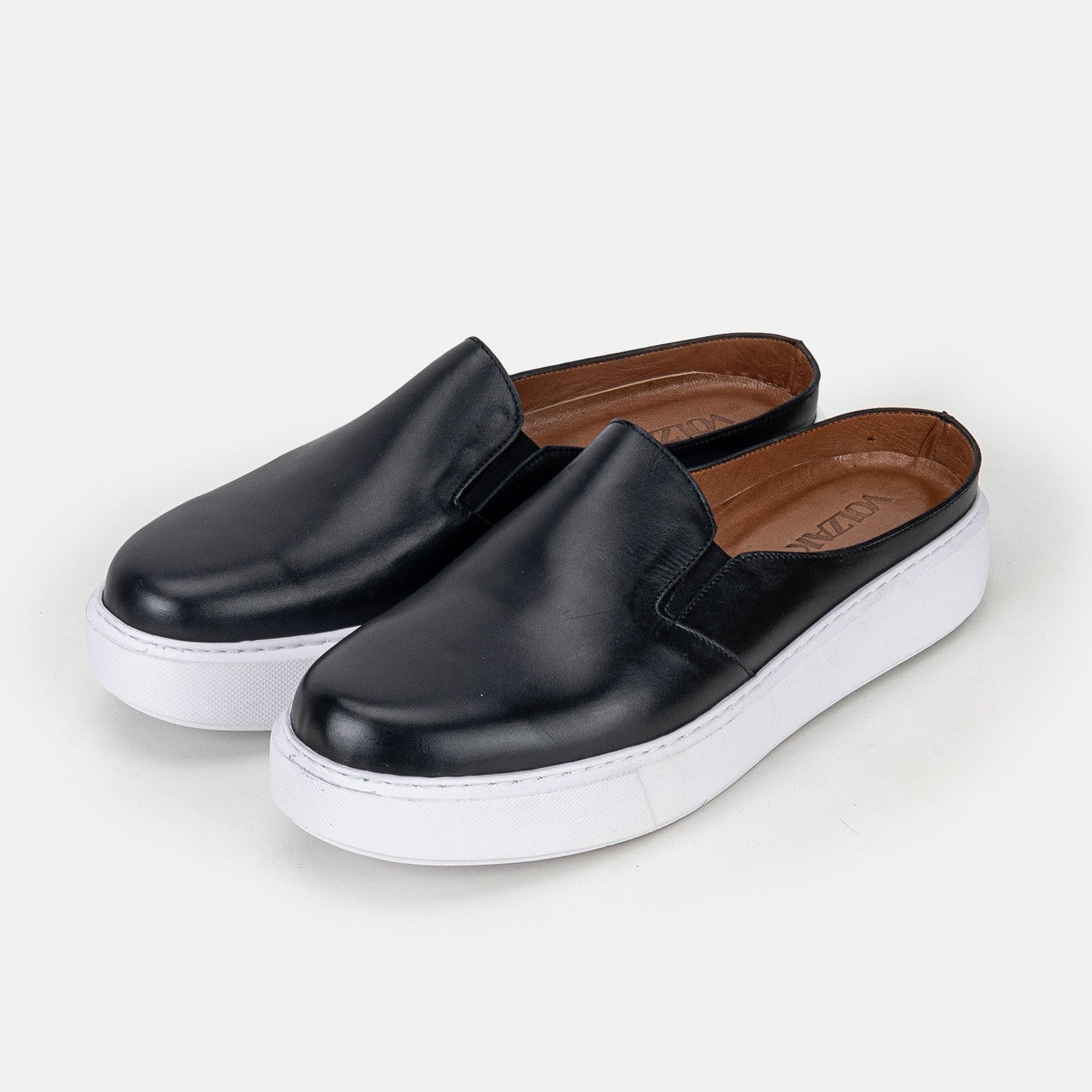 Volzak 5329 Black Leather Mule