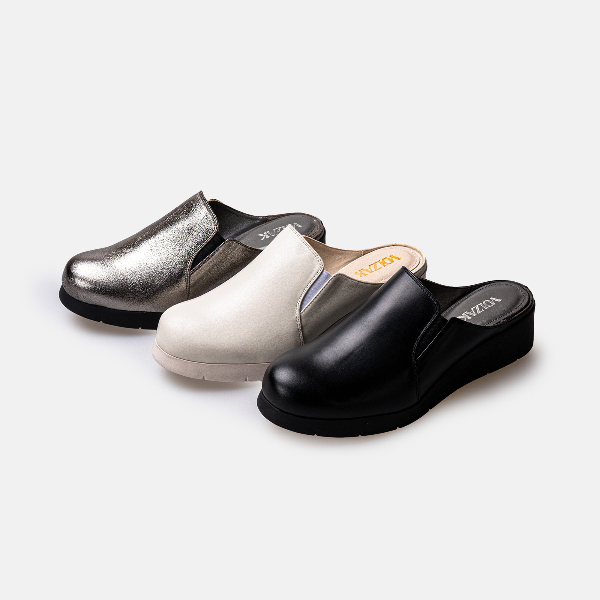 Volzak 06 Black Leather Clog
