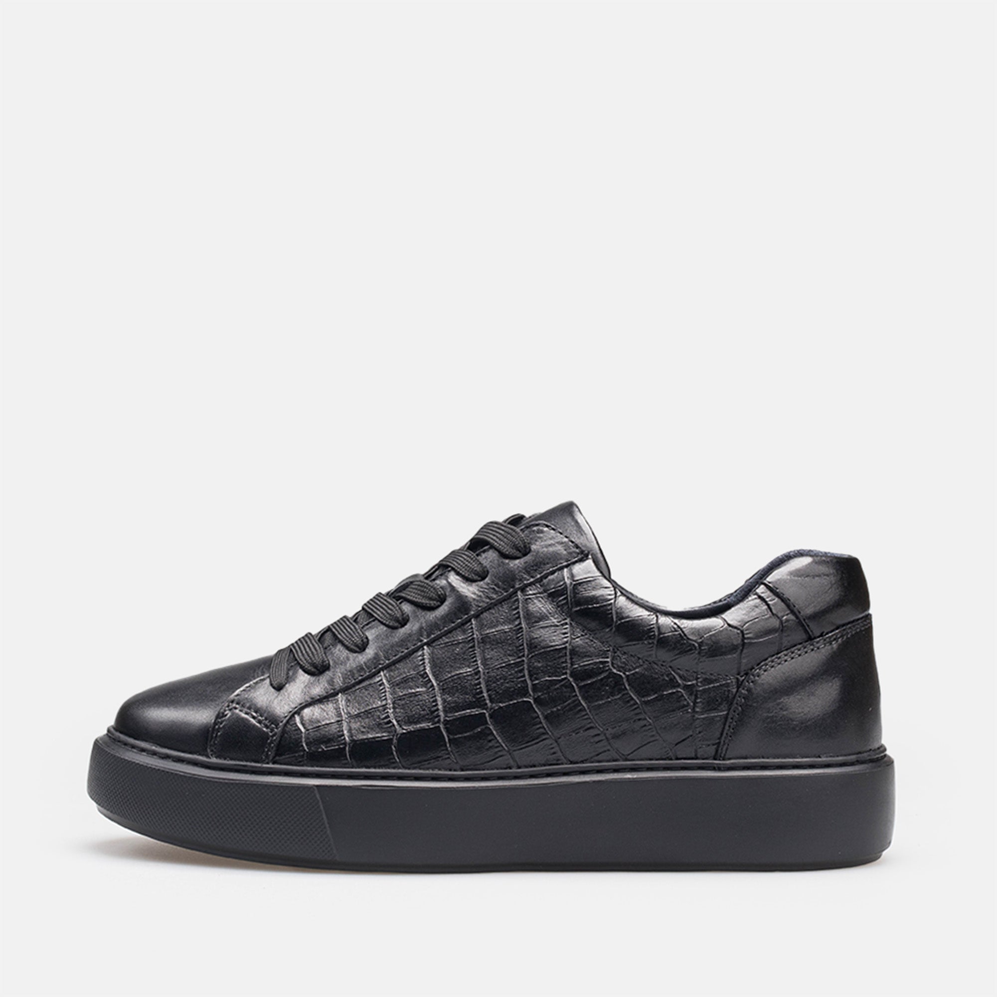 Volzak 1835 Black Crocodile Leather Sneakers