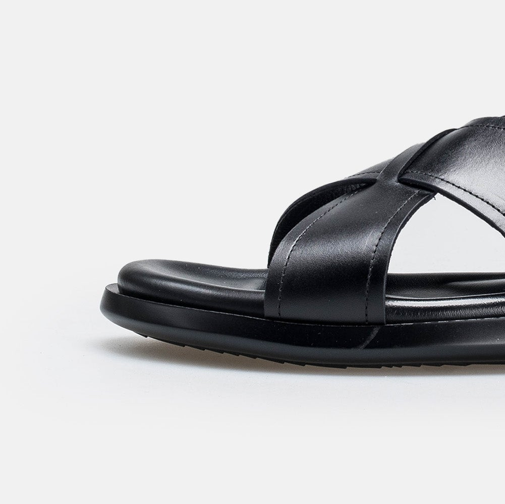 Volzak 5411 Black Leather Sandal