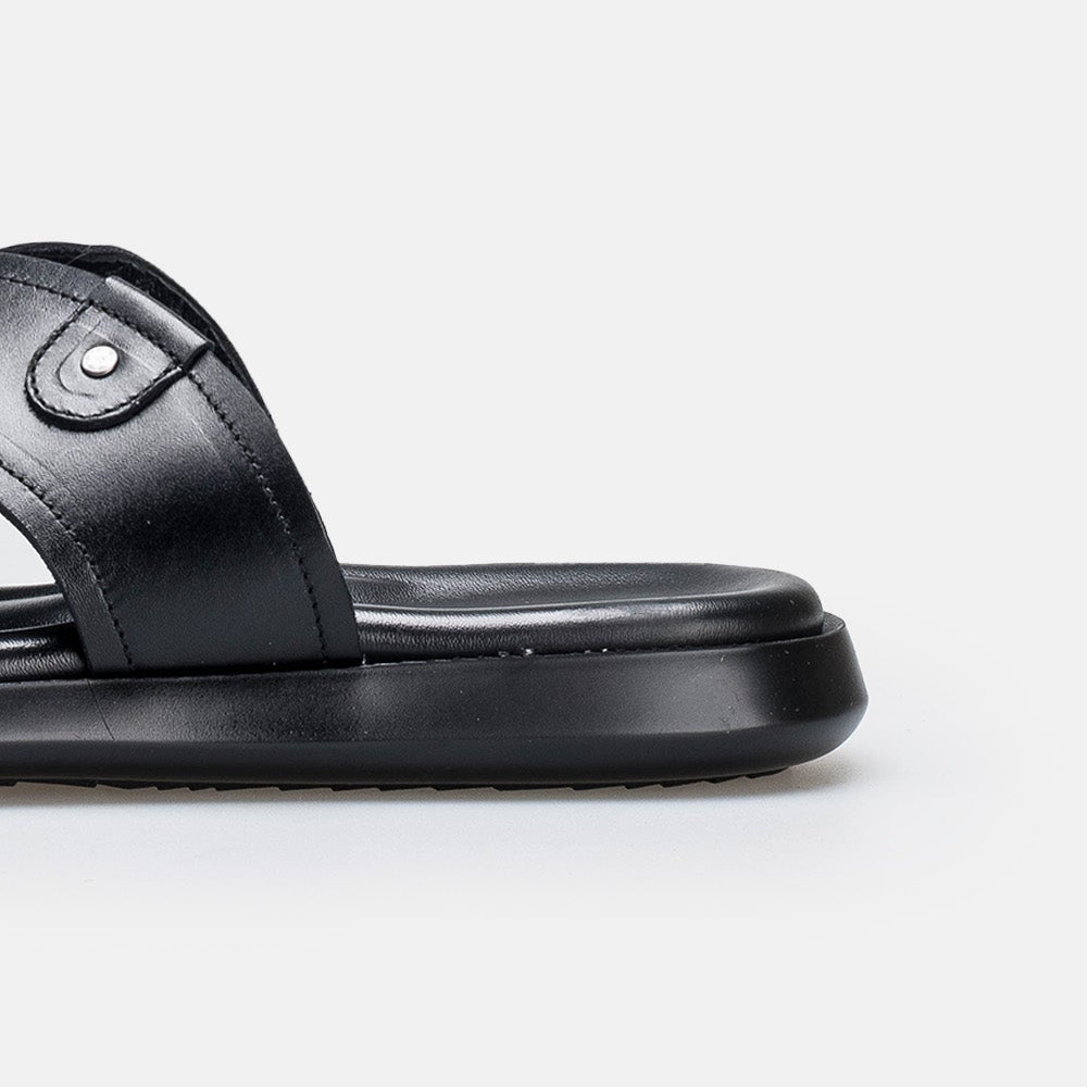 Volzak 5411 Black Leather Sandal