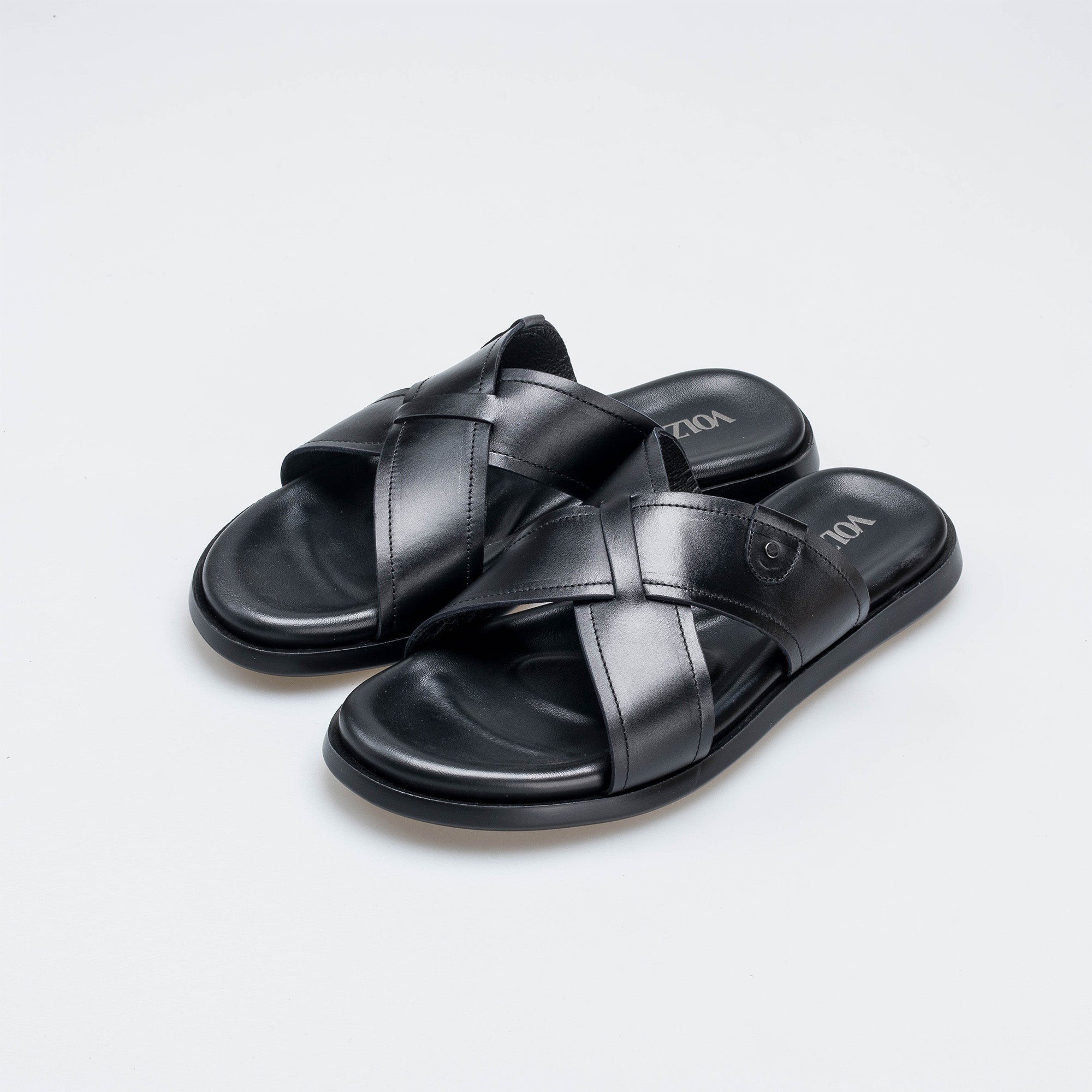 Volzak 5411 Black Leather Sandal
