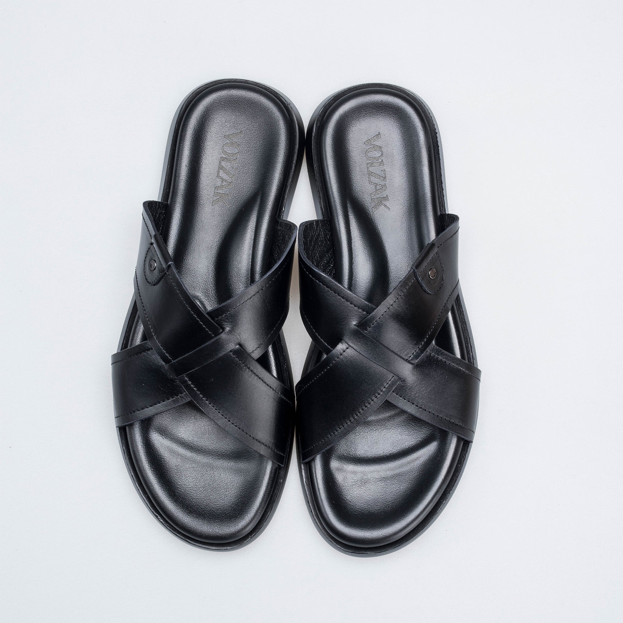 Volzak 5411 Black Leather Sandal