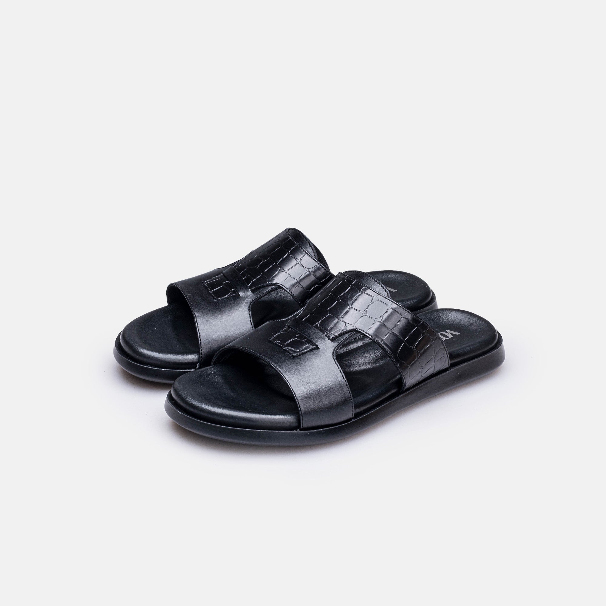 Volzak 5413 Black Leather Sandal