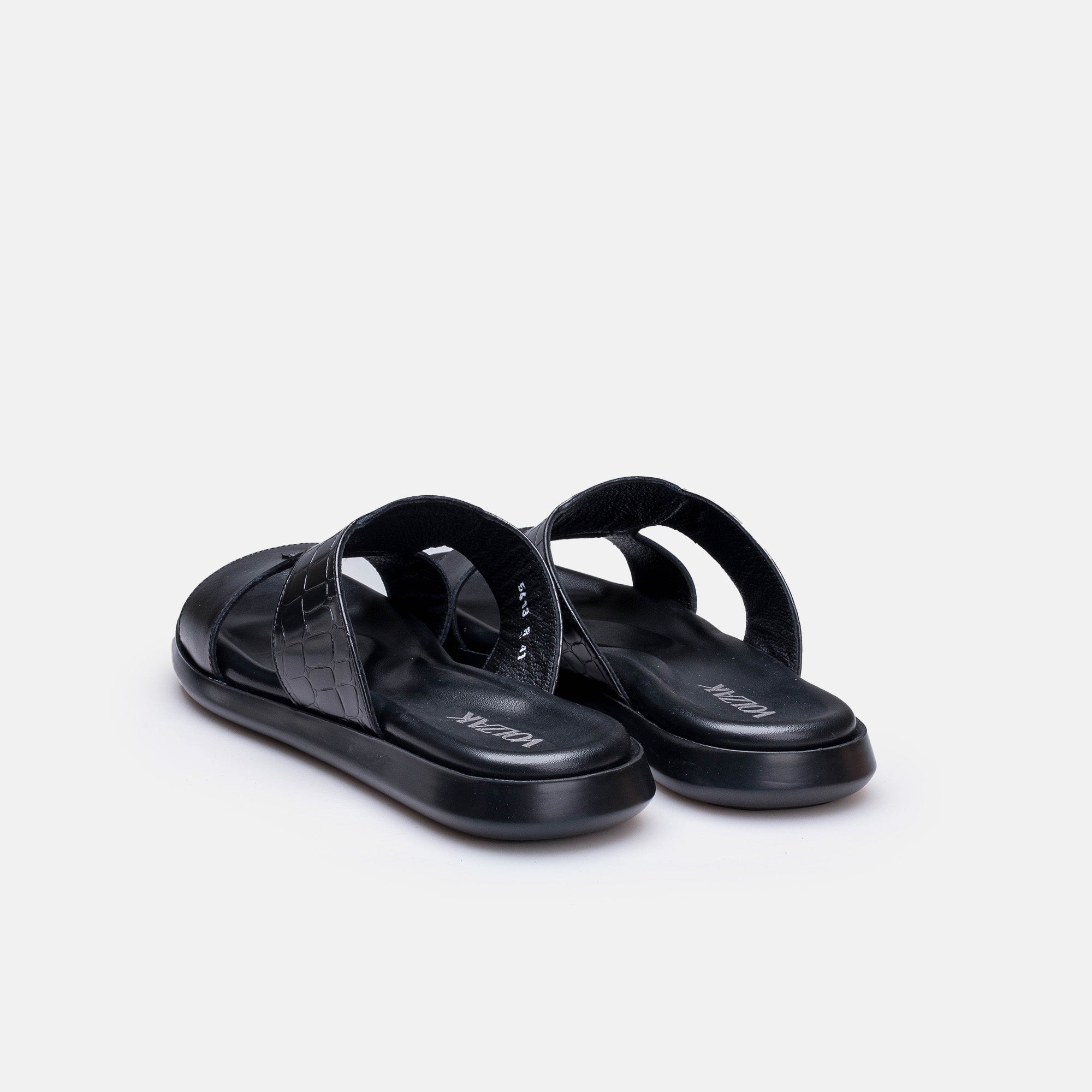 Volzak 5413 Black Leather Sandal