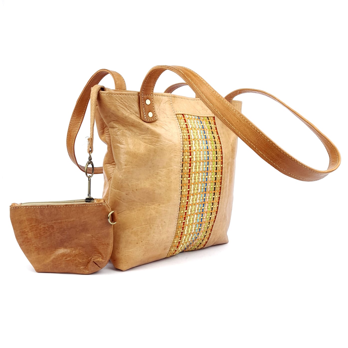 AR68 traditional Leather Handbag Sand