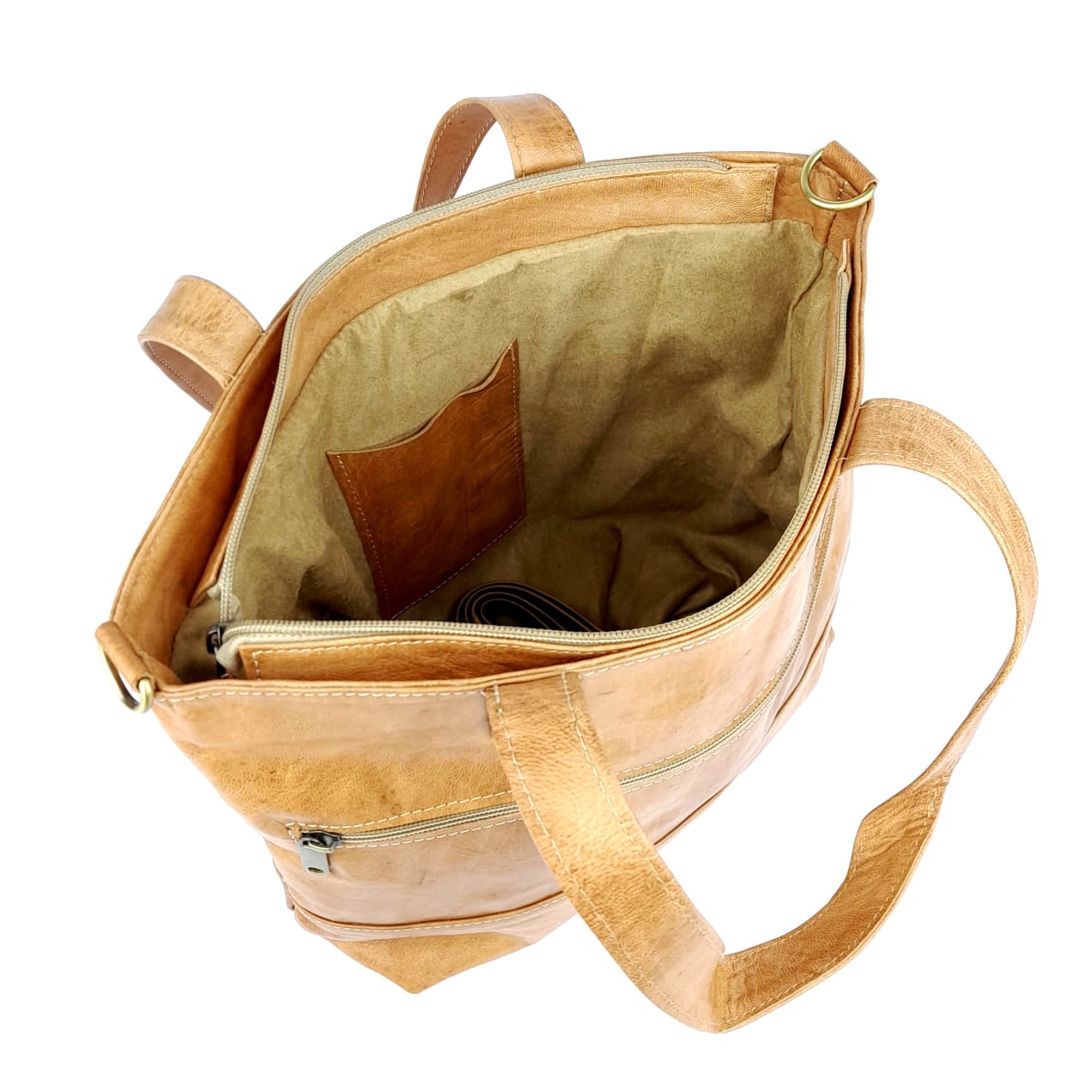 F78 traditional Leather Handbag Sand