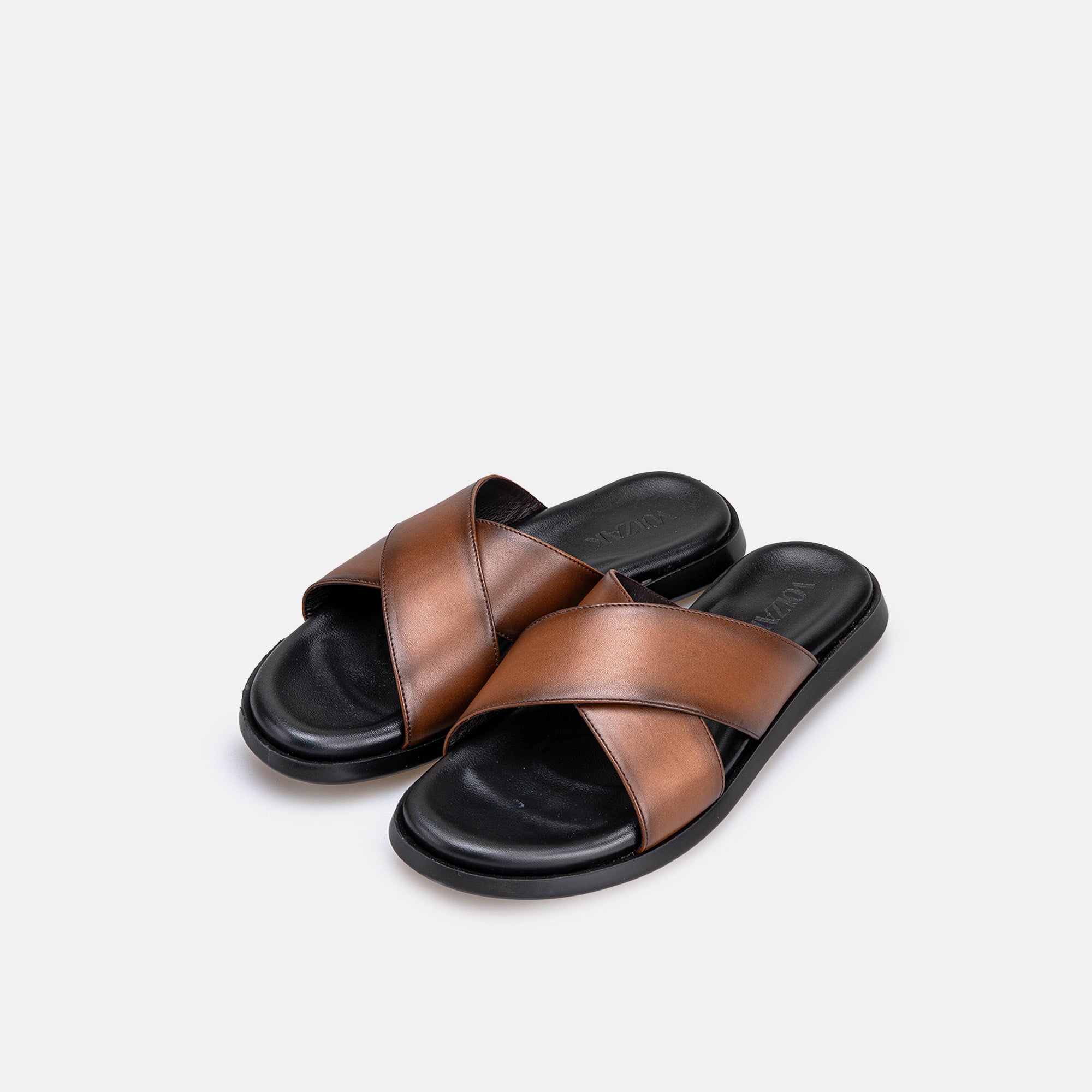 Volzak 5425 Sandale en cuir Marron vintage