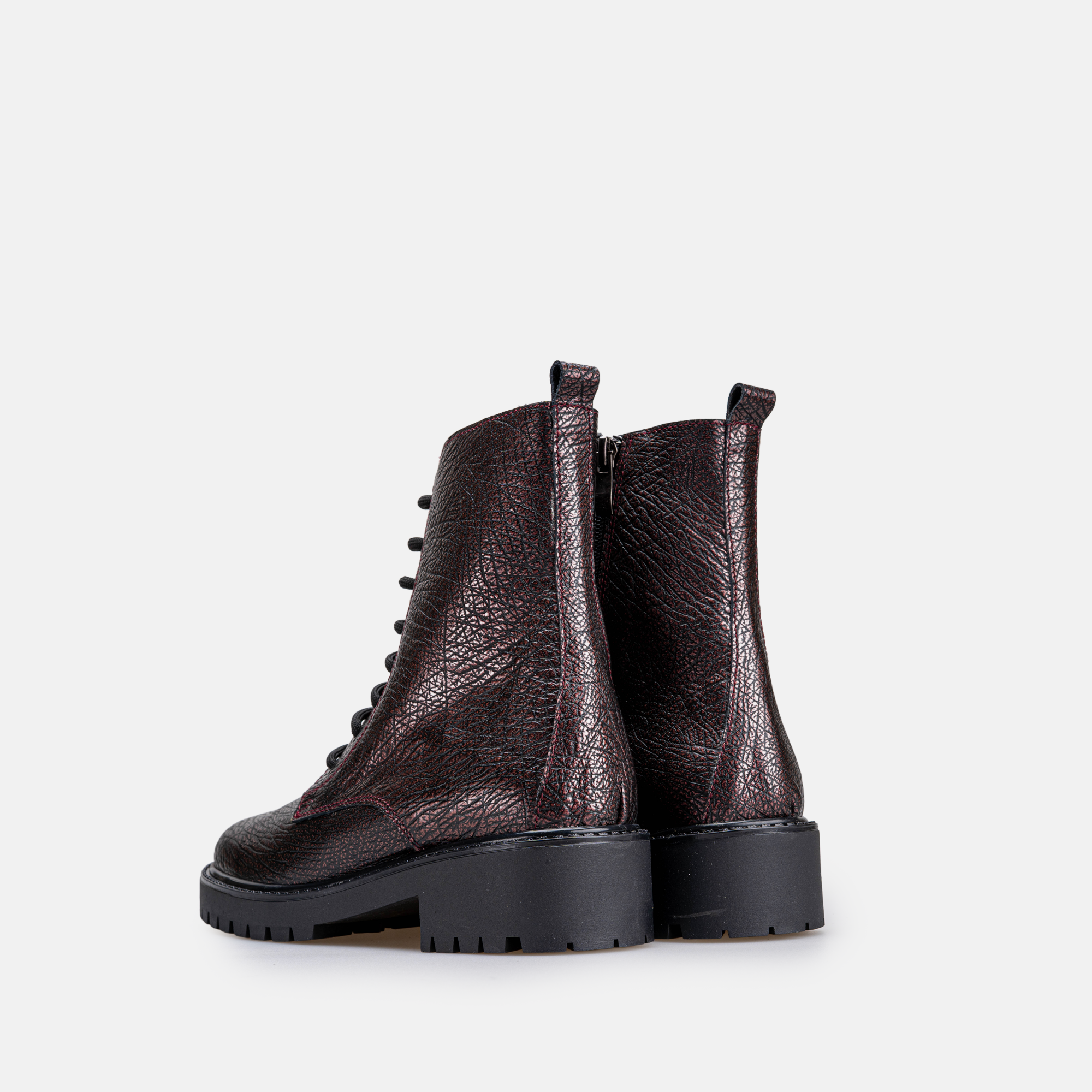 Volzak 4009 Bottine en cuir Bordeaux Grainé