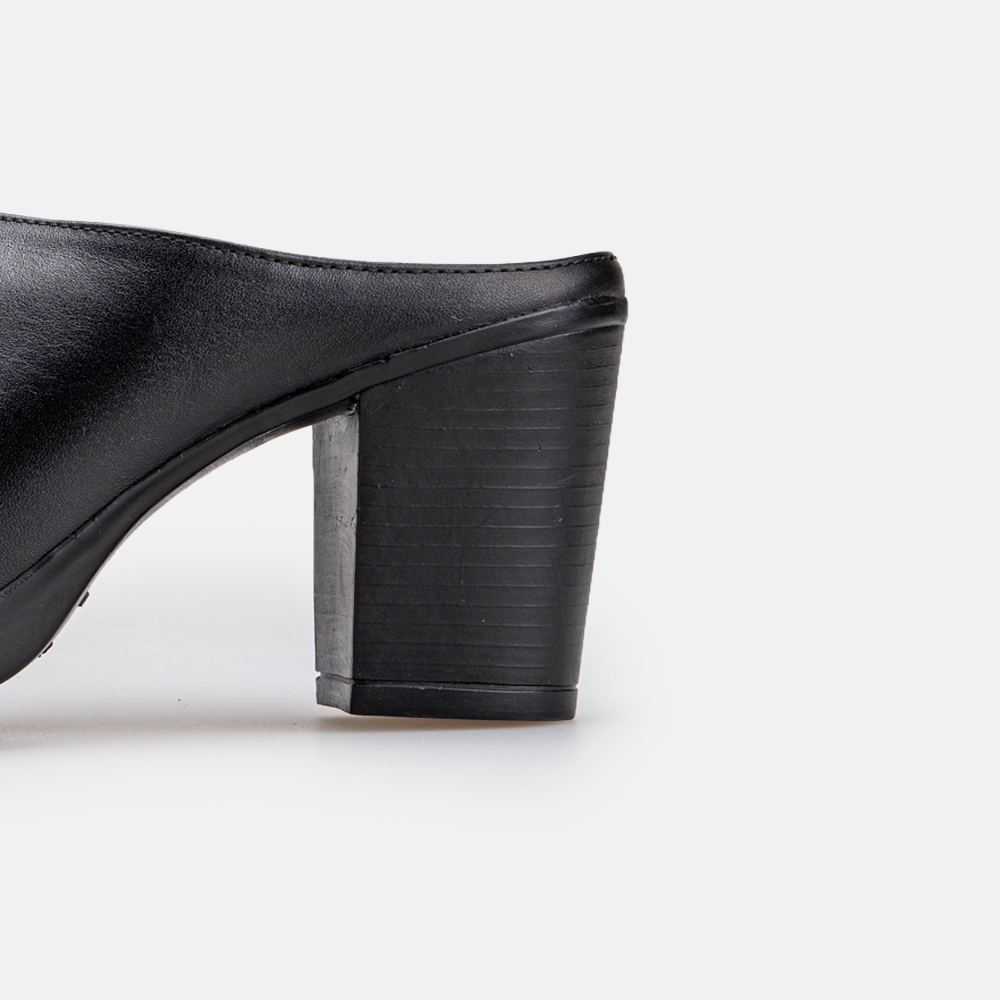 Volzak 686 Sabot à talon en cuir Noir