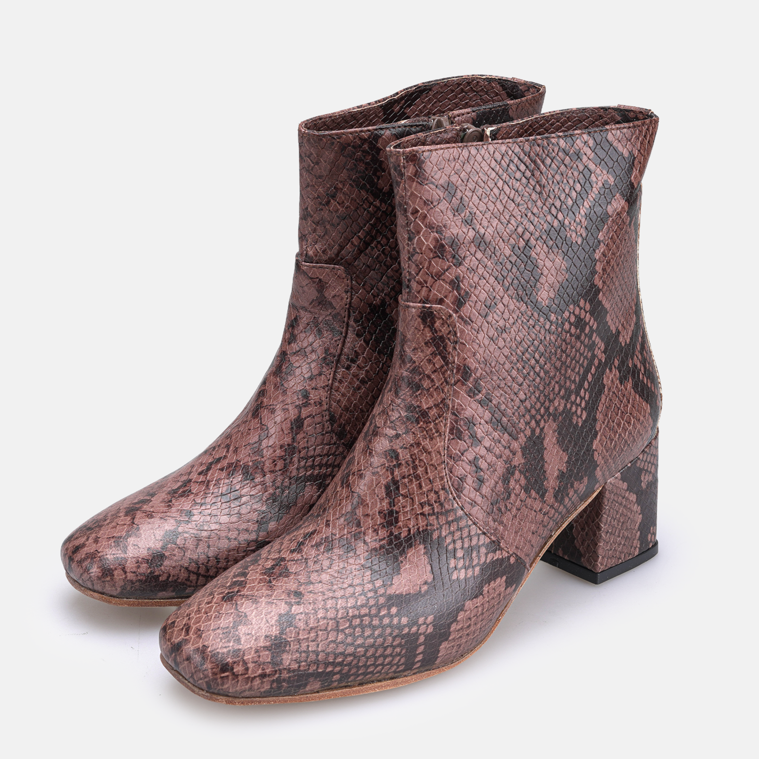 Volzak 4023 Bottine en cuir Marron Serpent