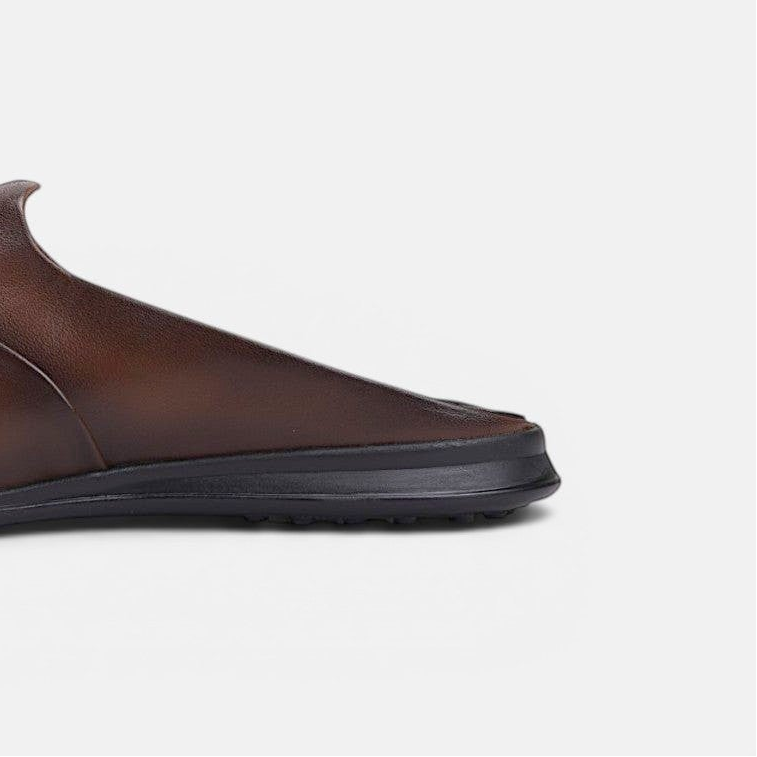 Volzak 5402 Mule en cuir Marron Vintage
