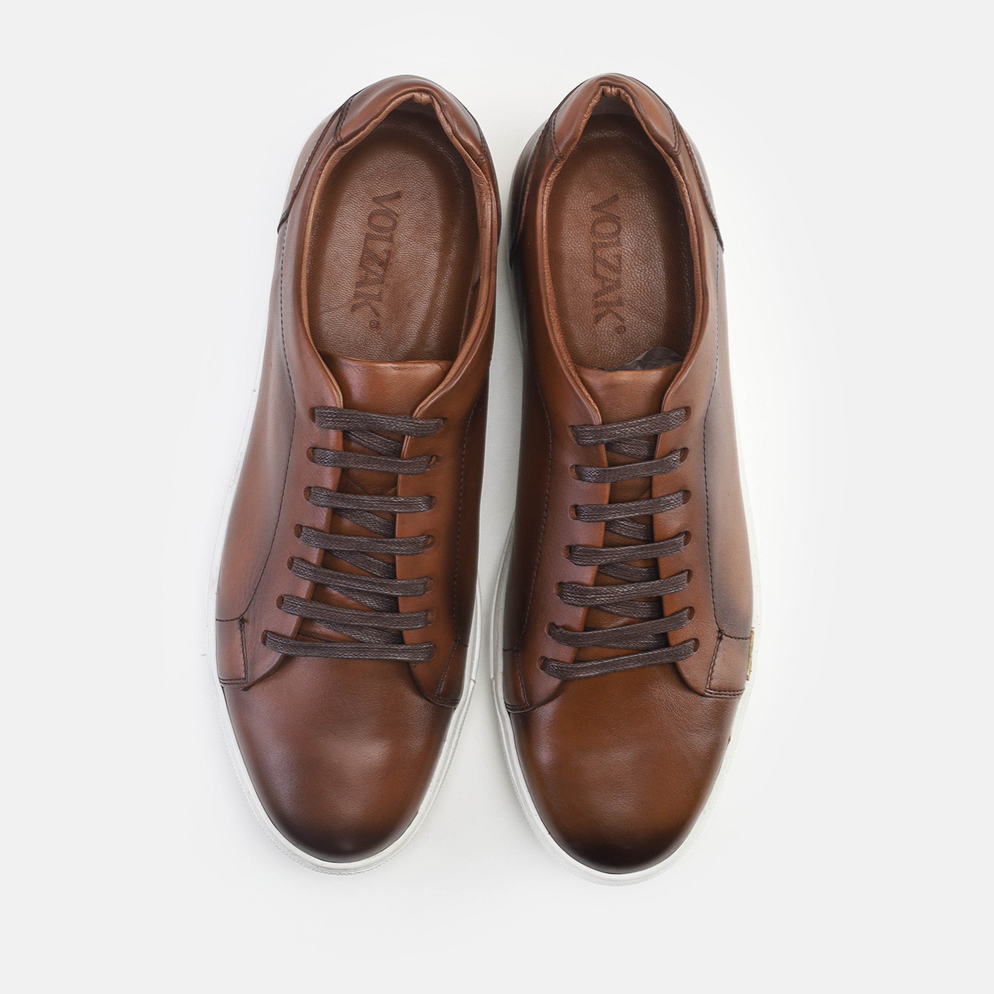 Volzak 5334 Vintage Brown Leather Sneakers