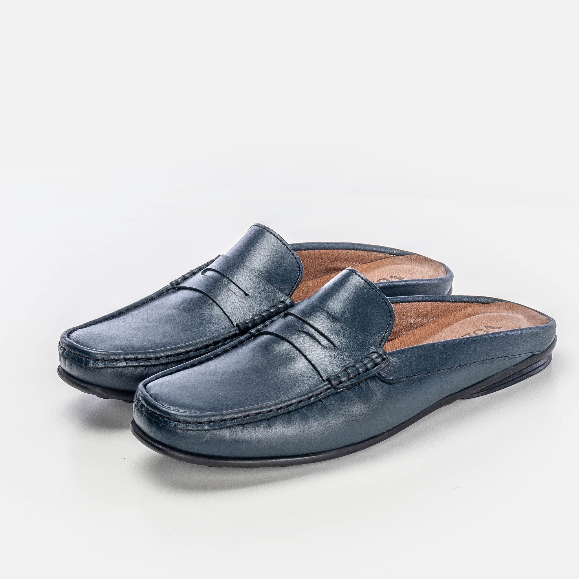 Volzak 5175 Blue Leather Mule