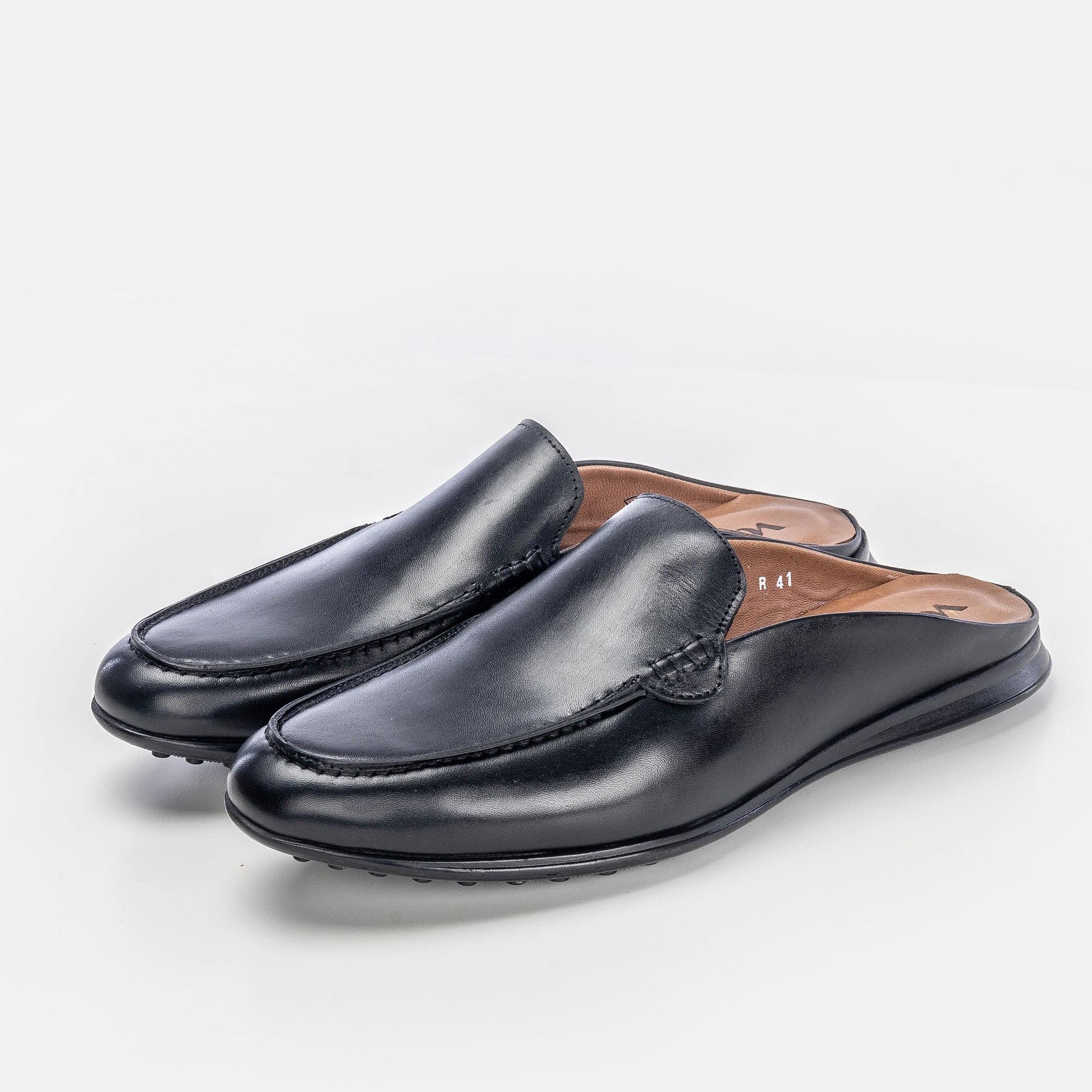 Volzak 5173 Black Leather Mule
