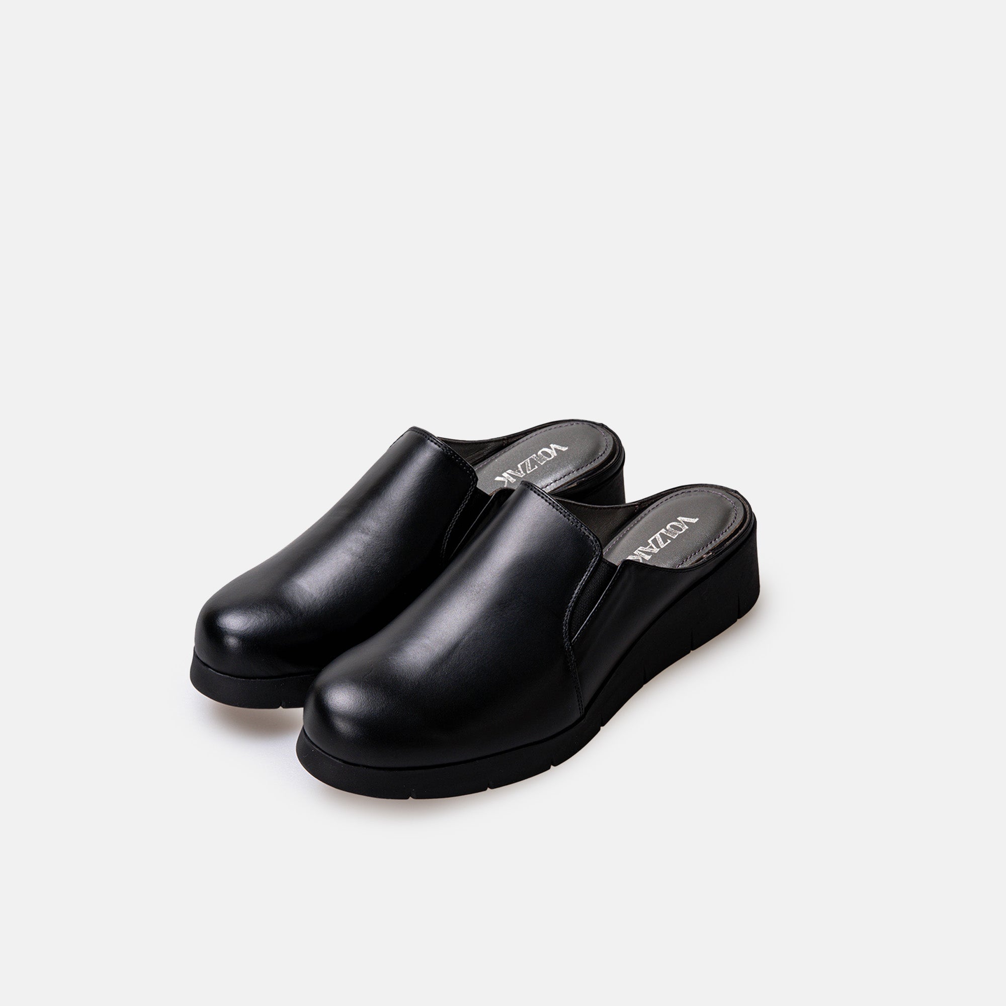 Volzak 06 Black Leather Clog