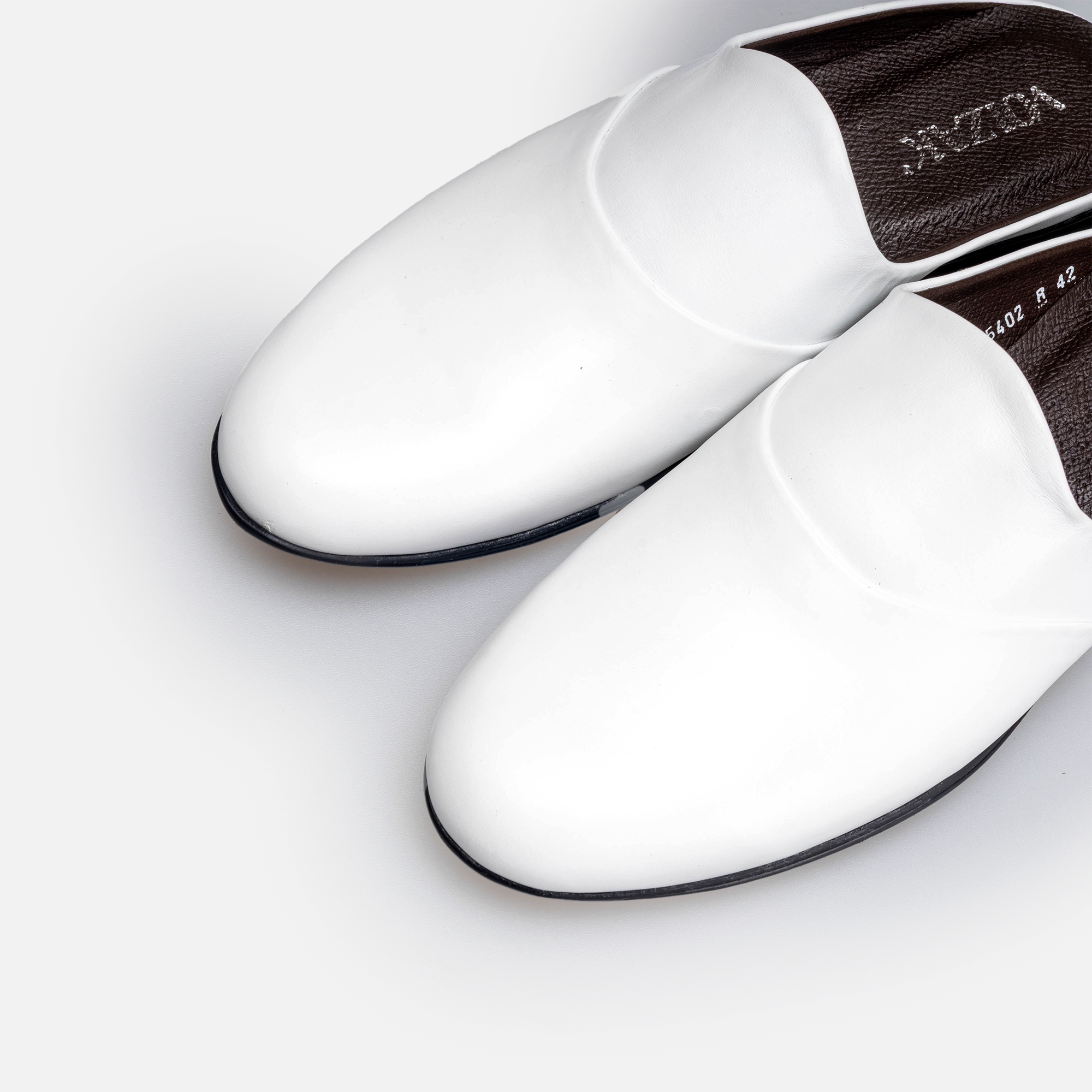 Volzak 5402 White Leather Mule
