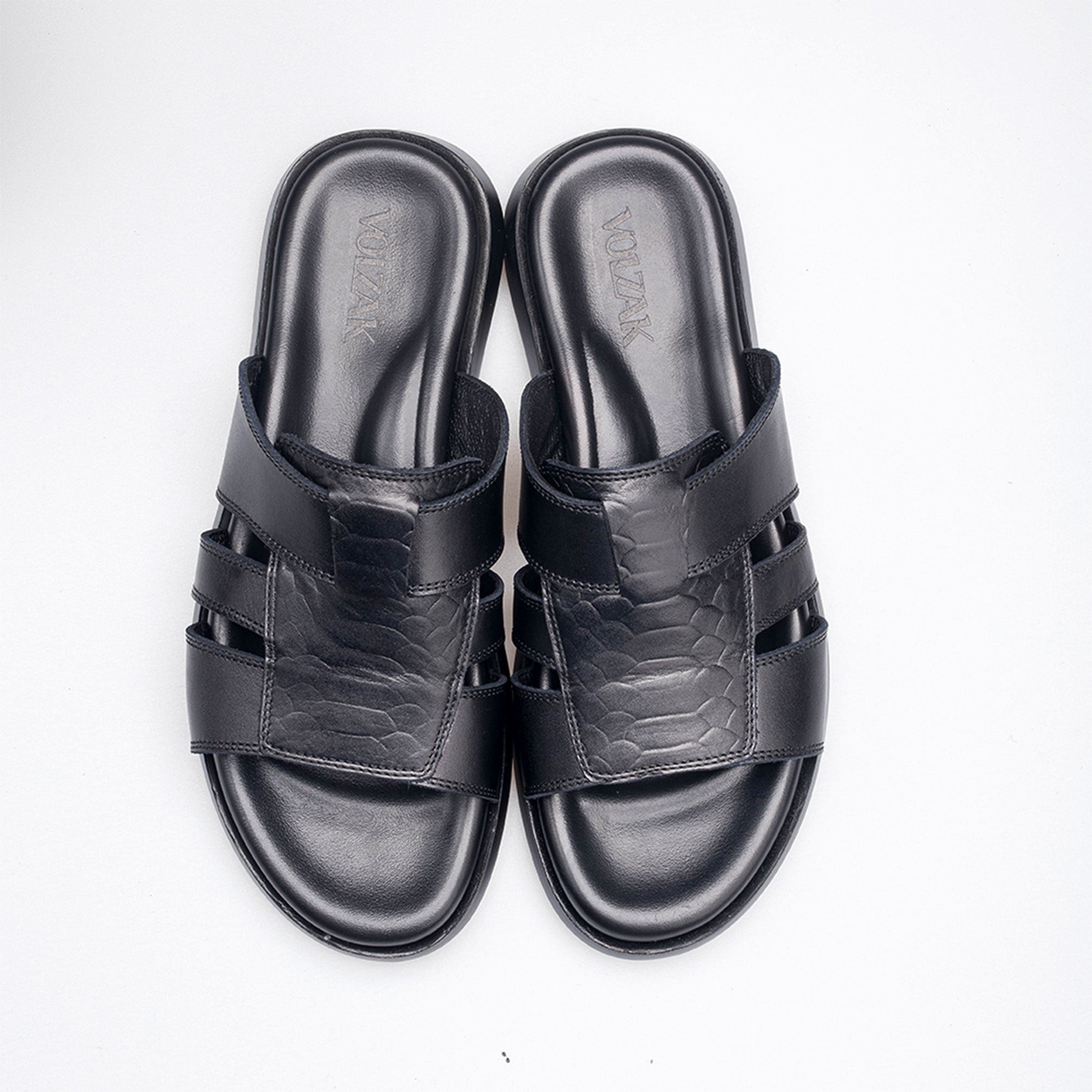 Volzak 5406 Black Leather Sandal